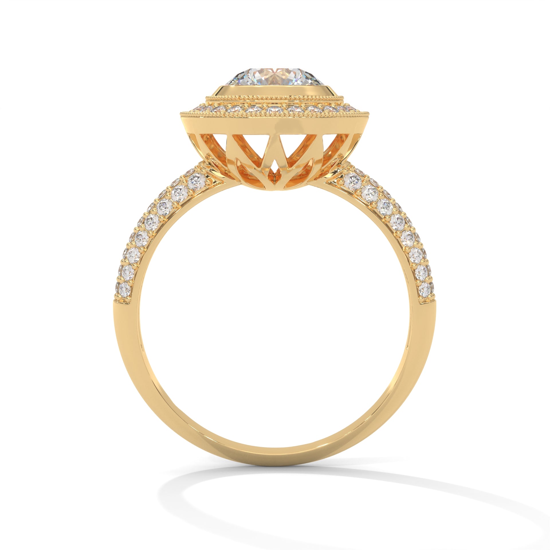 The Starlight Embrace 1.50 CTW Round-Cut Diamond Engagement Ring | E-VS1