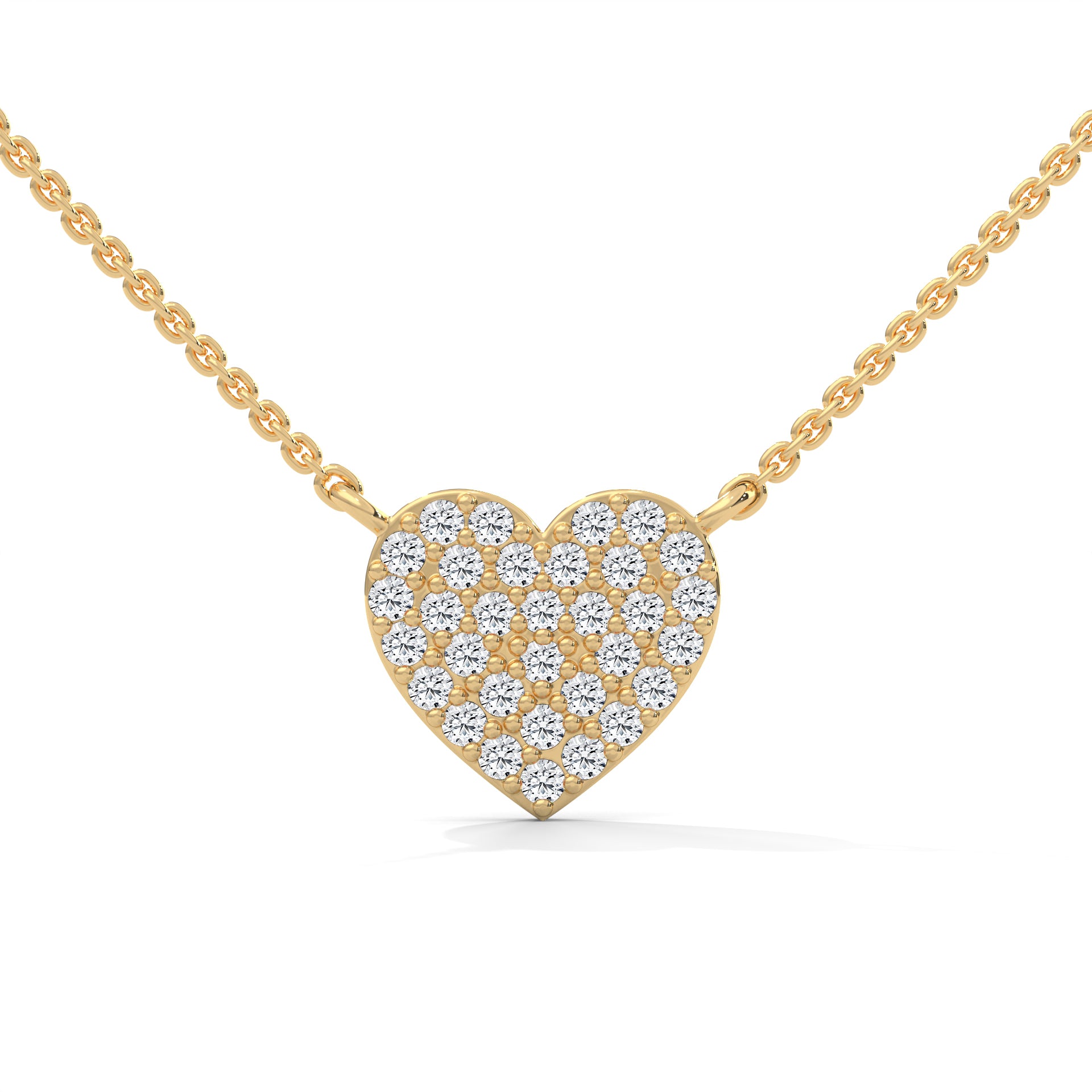 Eternal Love: 14K Gold Pavé Heart Diamond Pendant Necklace | 0.26 CTW