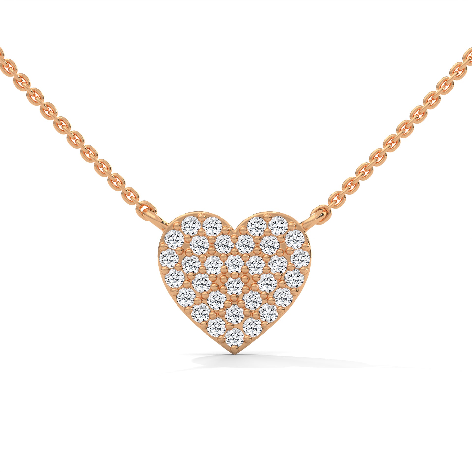 Eternal Love: 14K Gold Pavé Heart Diamond Pendant Necklace | 0.26 CTW