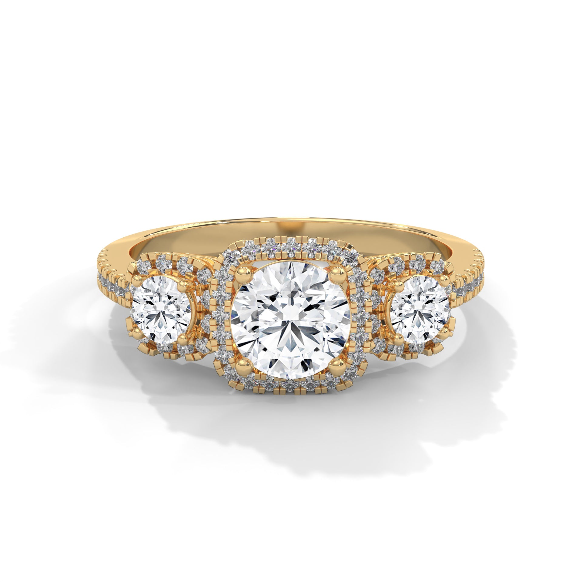 The Trinity Radiance 1.82 CTW Three-Stone Diamond Engagement Ring | F-VS1