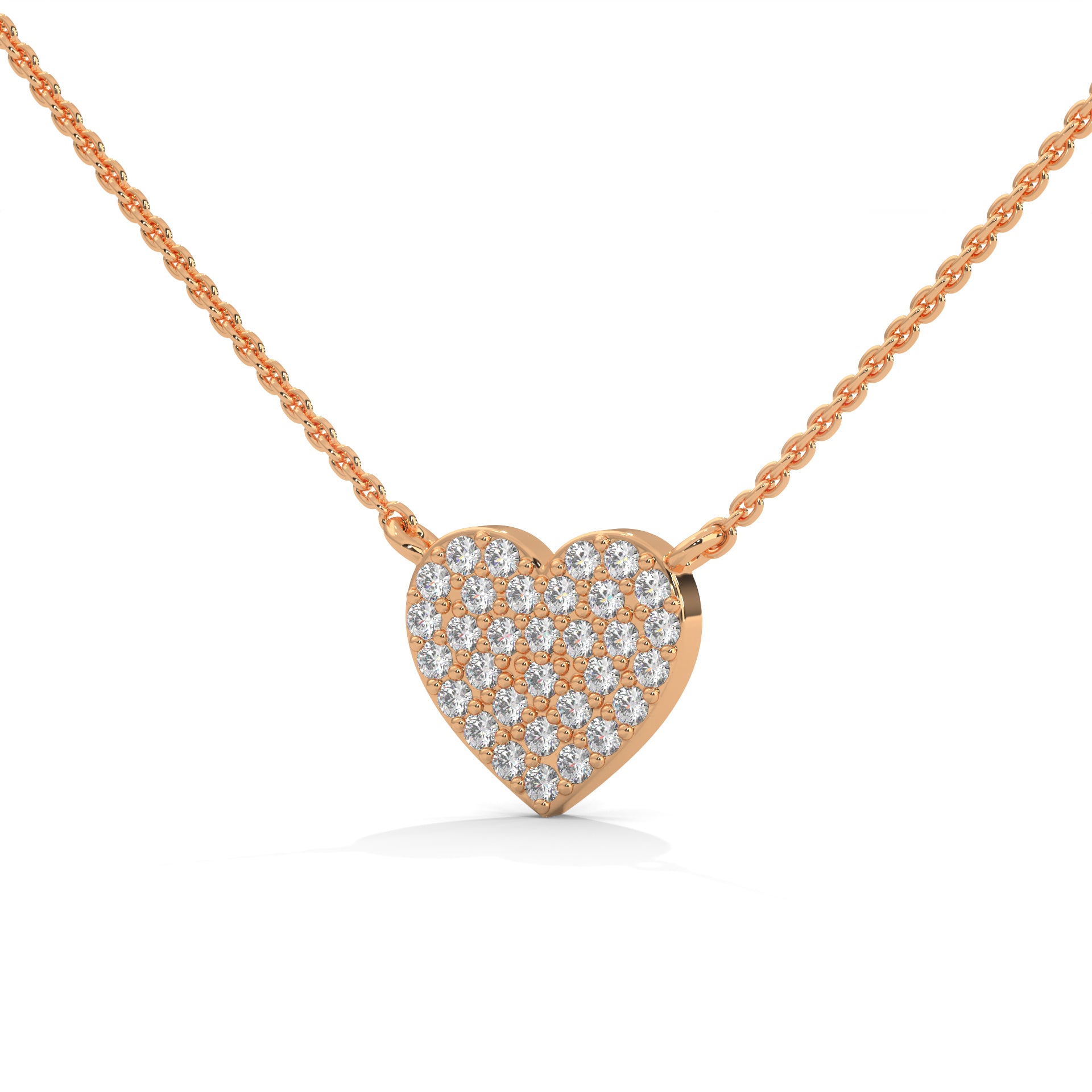 Eternal Love: 14K Gold Pavé Heart Diamond Pendant Necklace | 0.26 CTW