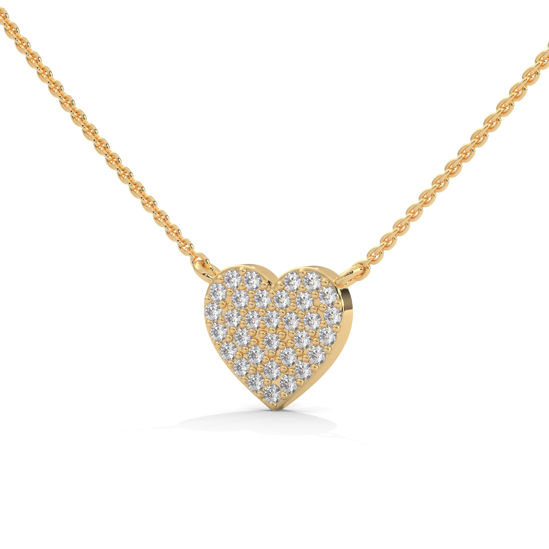 Eternal Love: 14K Gold Pavé Heart Diamond Pendant Necklace | 0.26 CTW