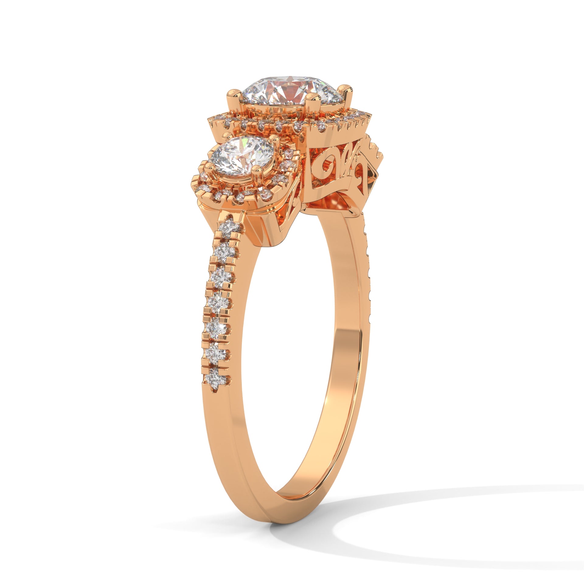 The Trinity Radiance 1.82 CTW Three-Stone Diamond Engagement Ring | F-VS1
