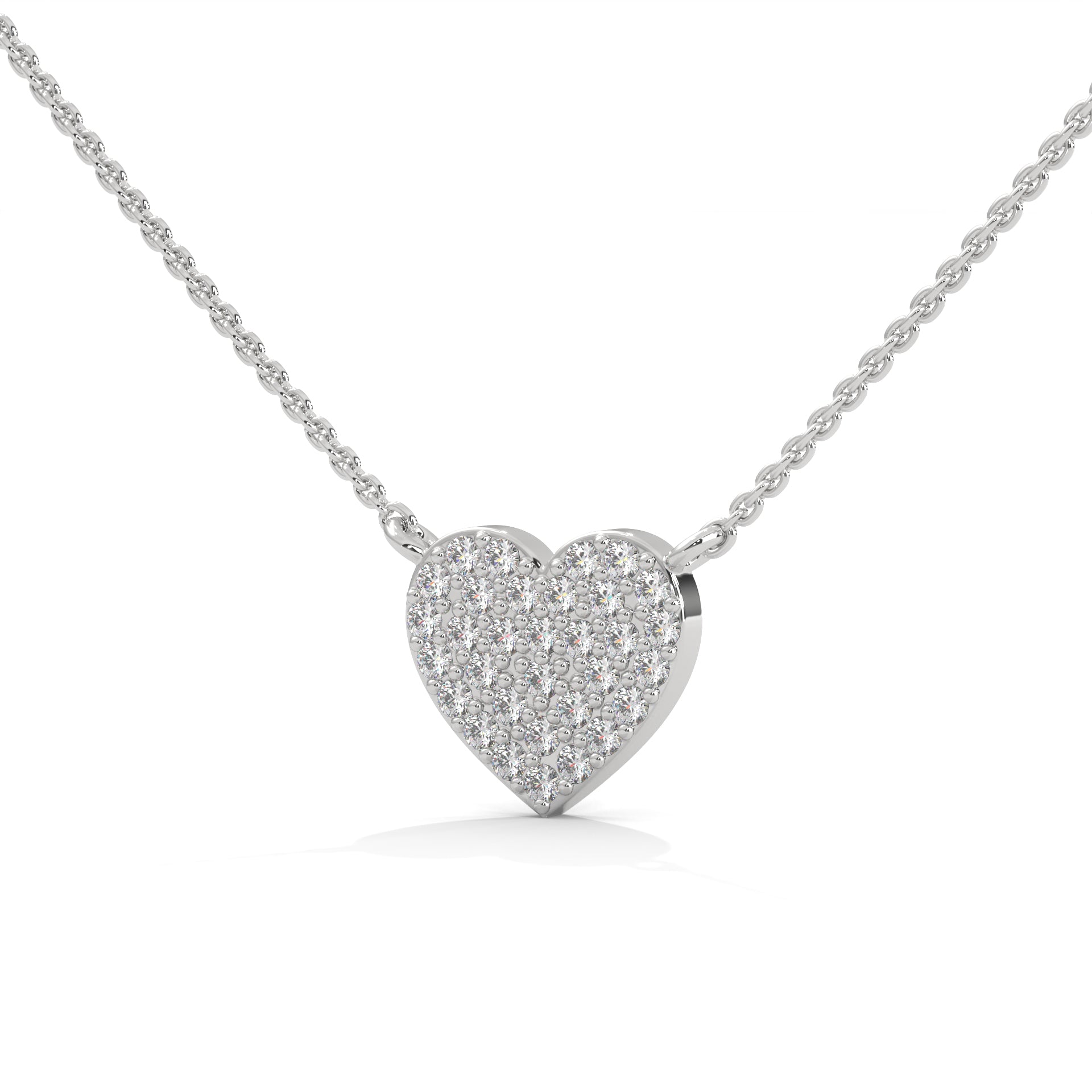 Eternal Love: 14K Gold Pavé Heart Diamond Pendant Necklace | 0.26 CTW