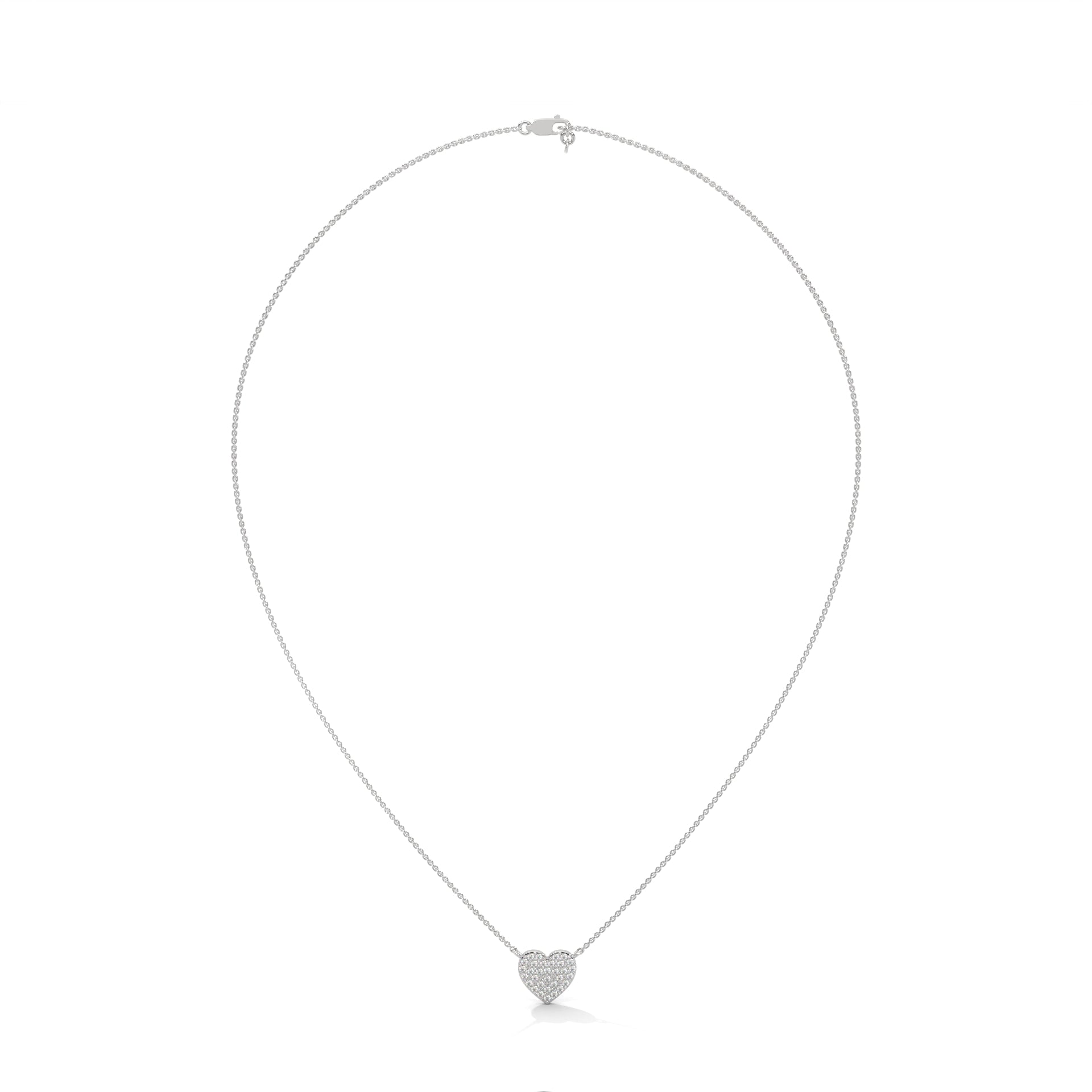 Eternal Love: 14K Gold Pavé Heart Diamond Pendant Necklace | 0.26 CTW