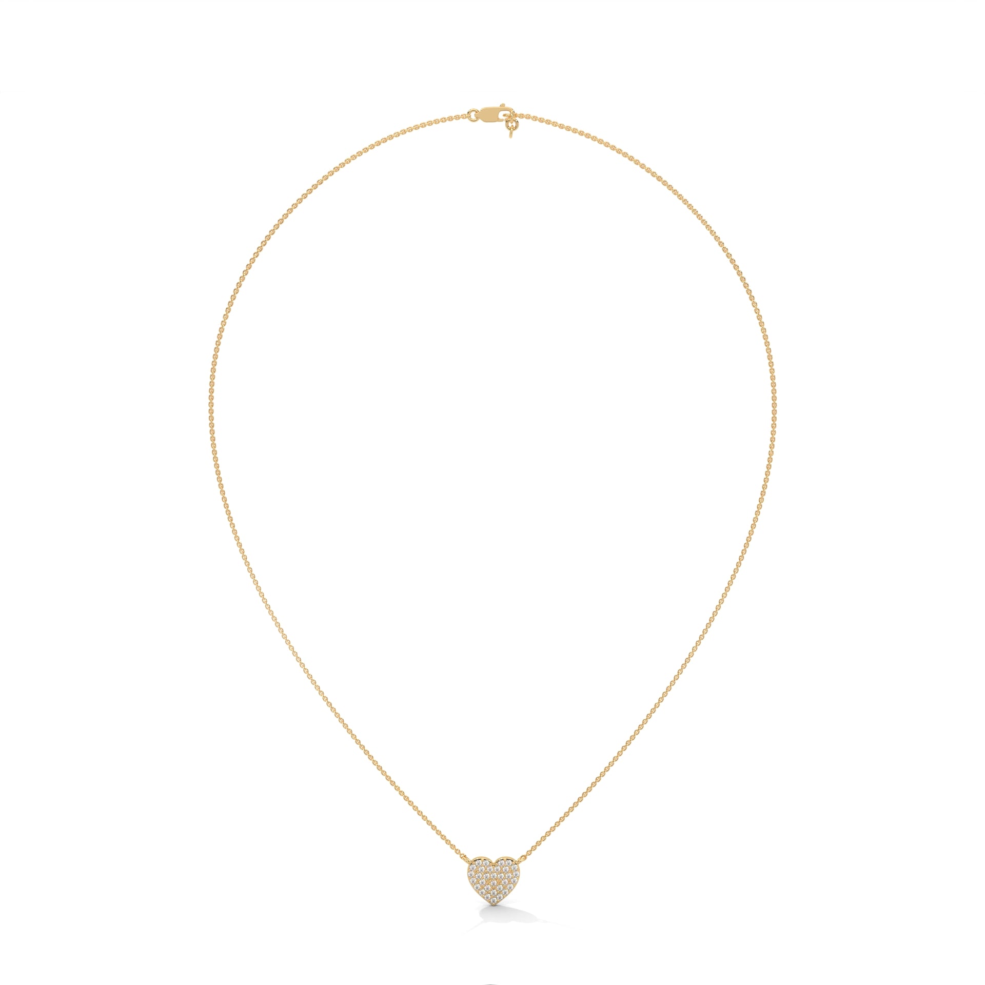 Eternal Love: 14K Gold Pavé Heart Diamond Pendant Necklace | 0.26 CTW