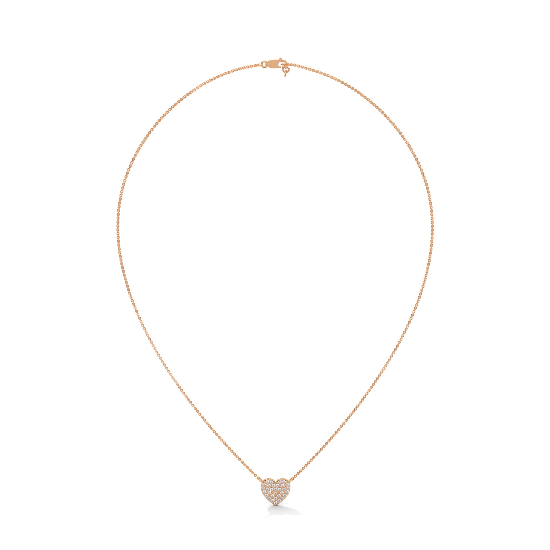 Eternal Love: 14K Gold Pavé Heart Diamond Pendant Necklace | 0.26 CTW