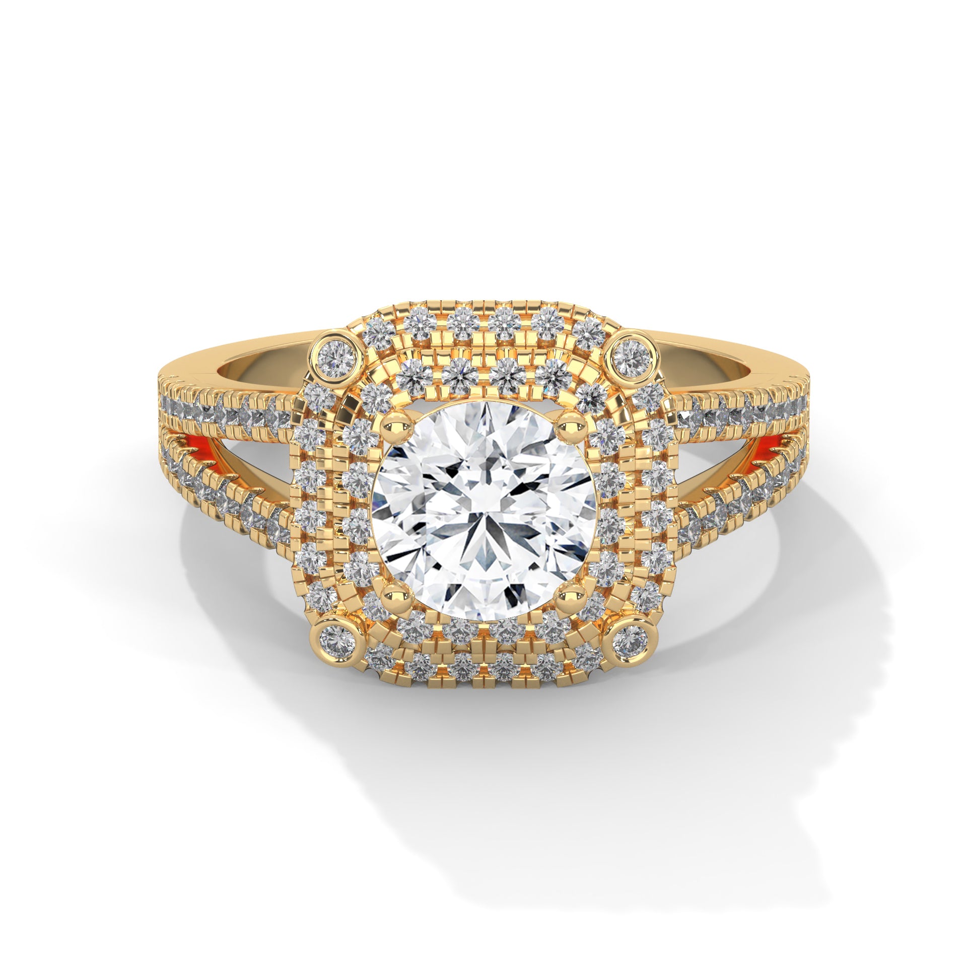 The Radiant Crown 1.40 CTW Round-Cut Diamond Engagement Ring | F-VS1