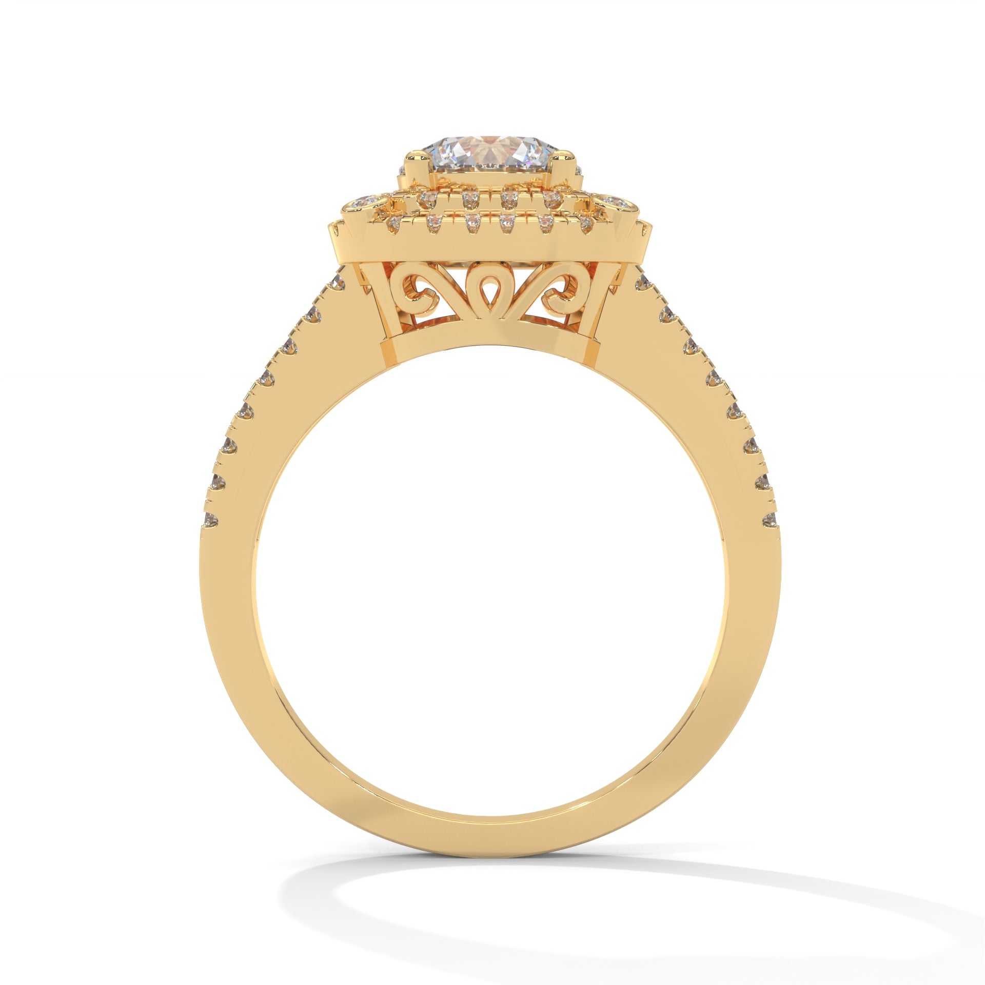 The Radiant Crown 1.40 CTW Round-Cut Diamond Engagement Ring | F-VS1