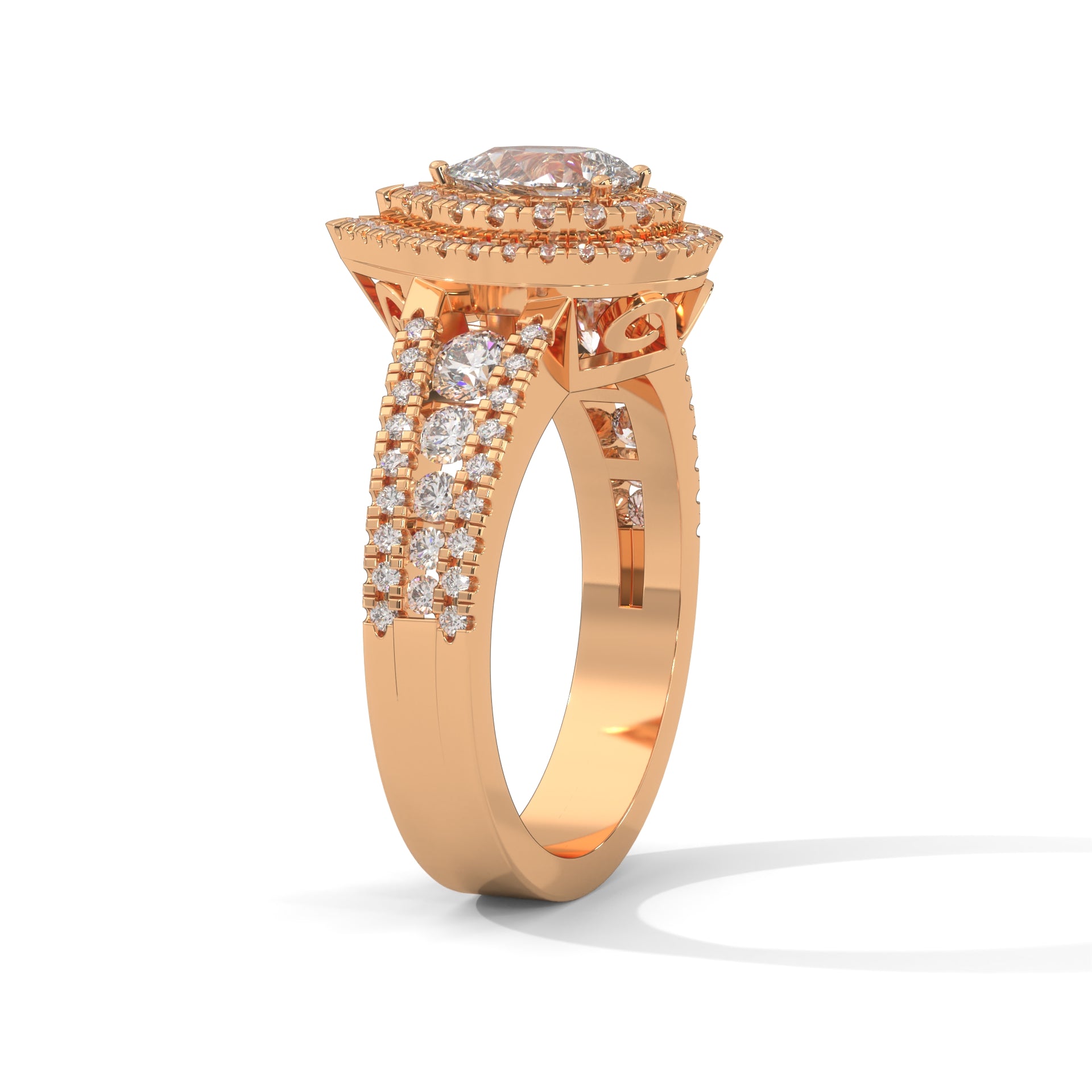 The Diamond Crest 1.56 CTW Pear-Shaped Diamond Engagement Ring | 14K/18K Gold