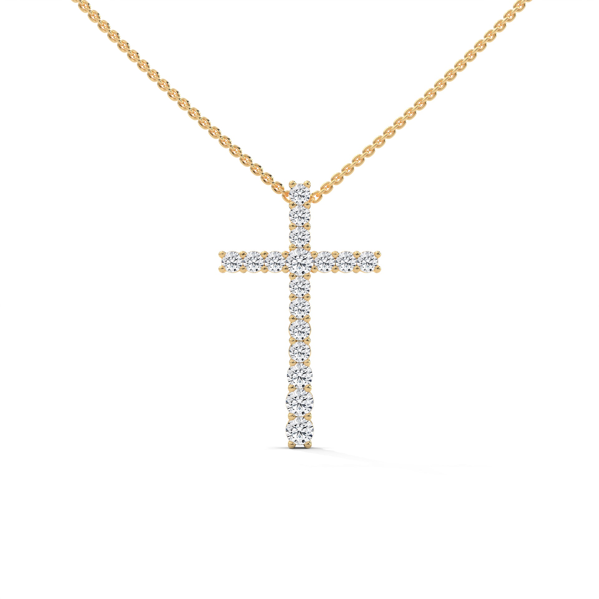 Divine Radiance Diamond Cross Pendant – 14K Gold | 0.48 CTW