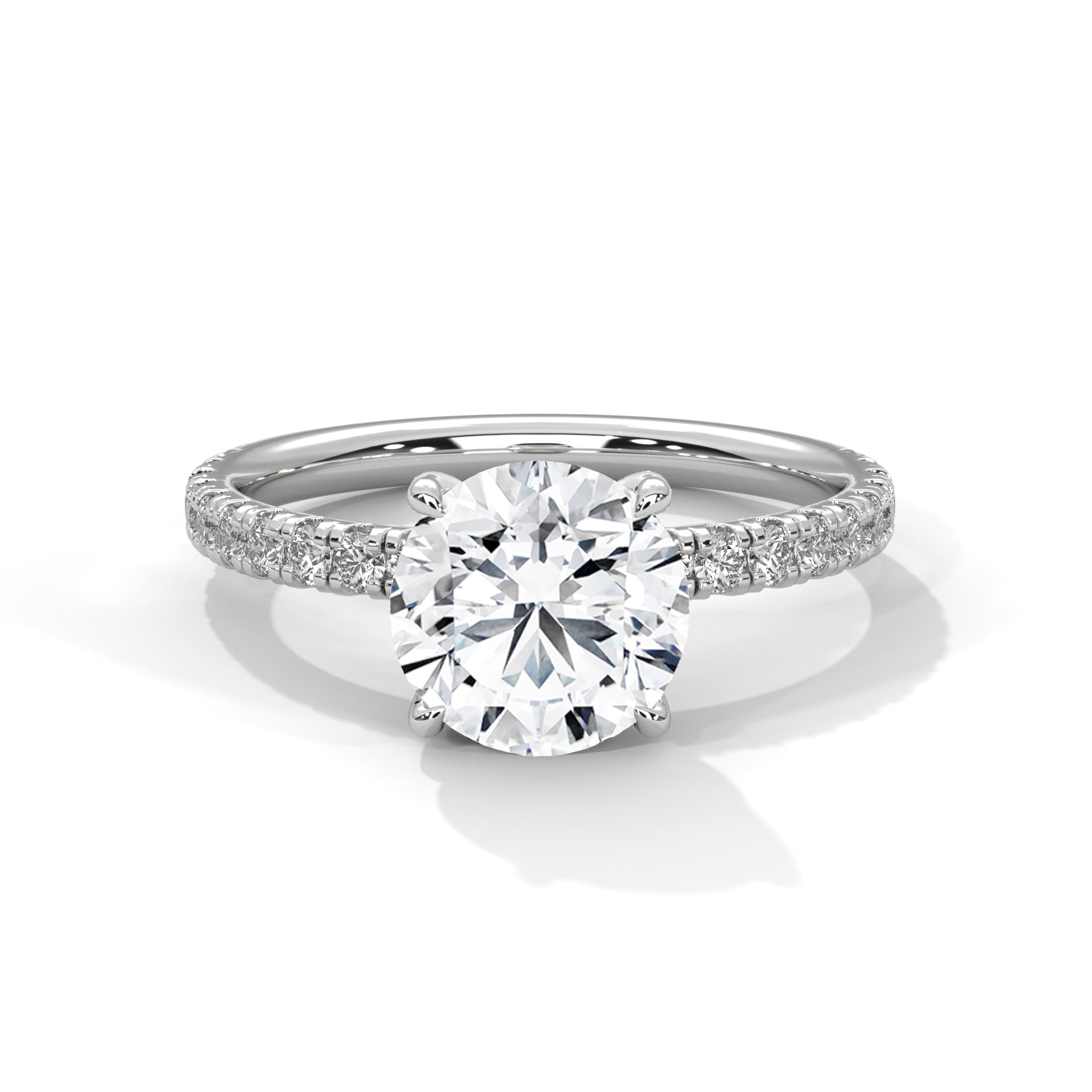 Classic Pave 2.47CTW Round Lab-Grown Diamond Engagement Ring