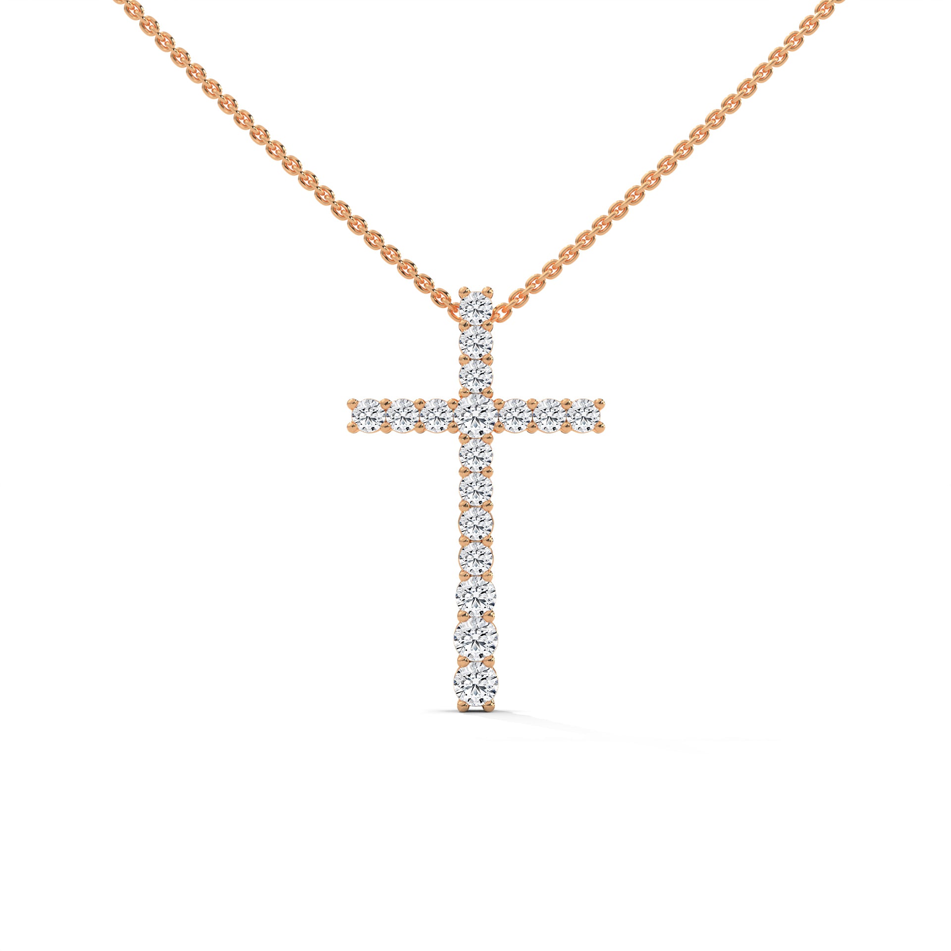 Divine Radiance Diamond Cross Pendant – 14K Gold | 0.48 CTW