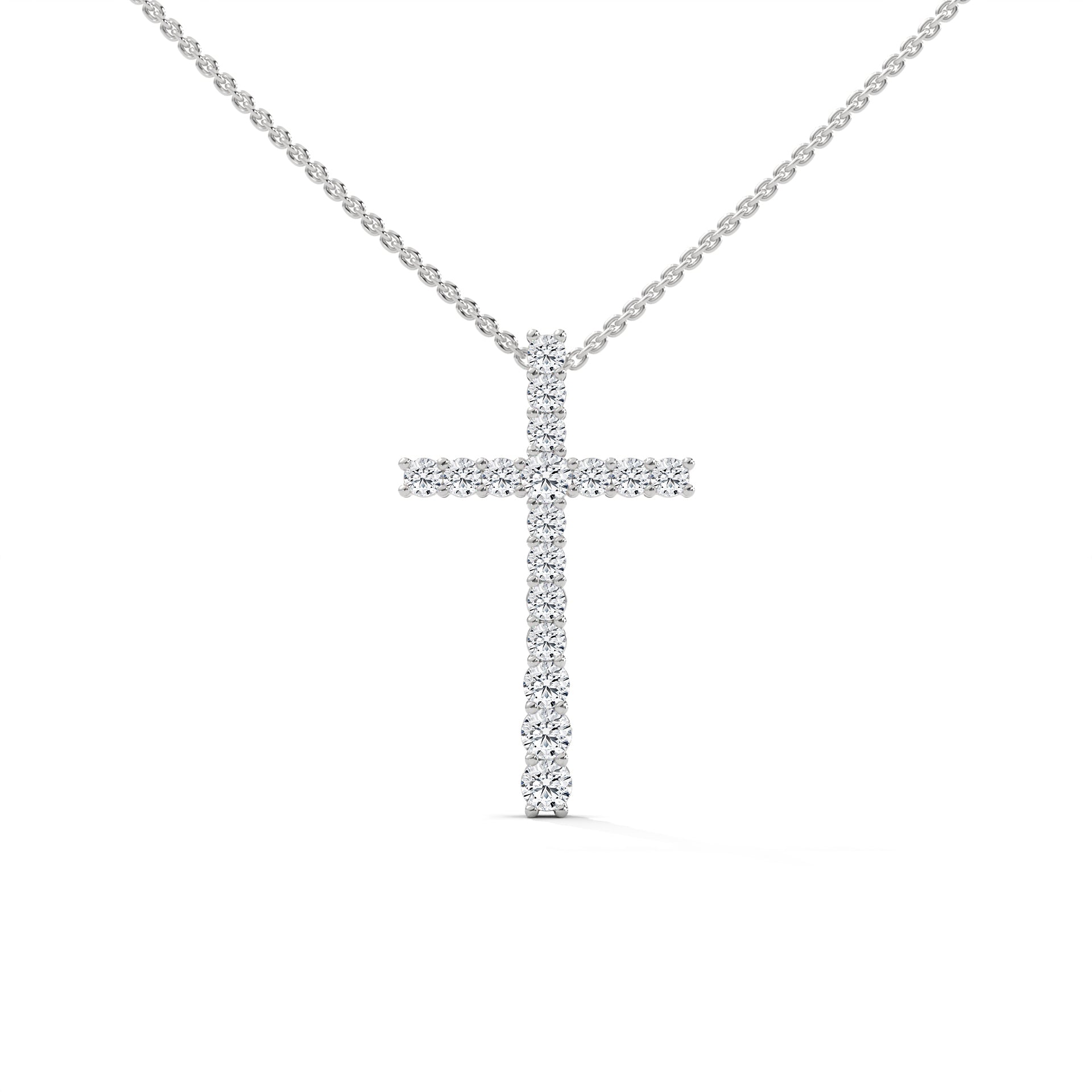 Divine Radiance Diamond Cross Pendant – 14K Gold | 0.48 CTW