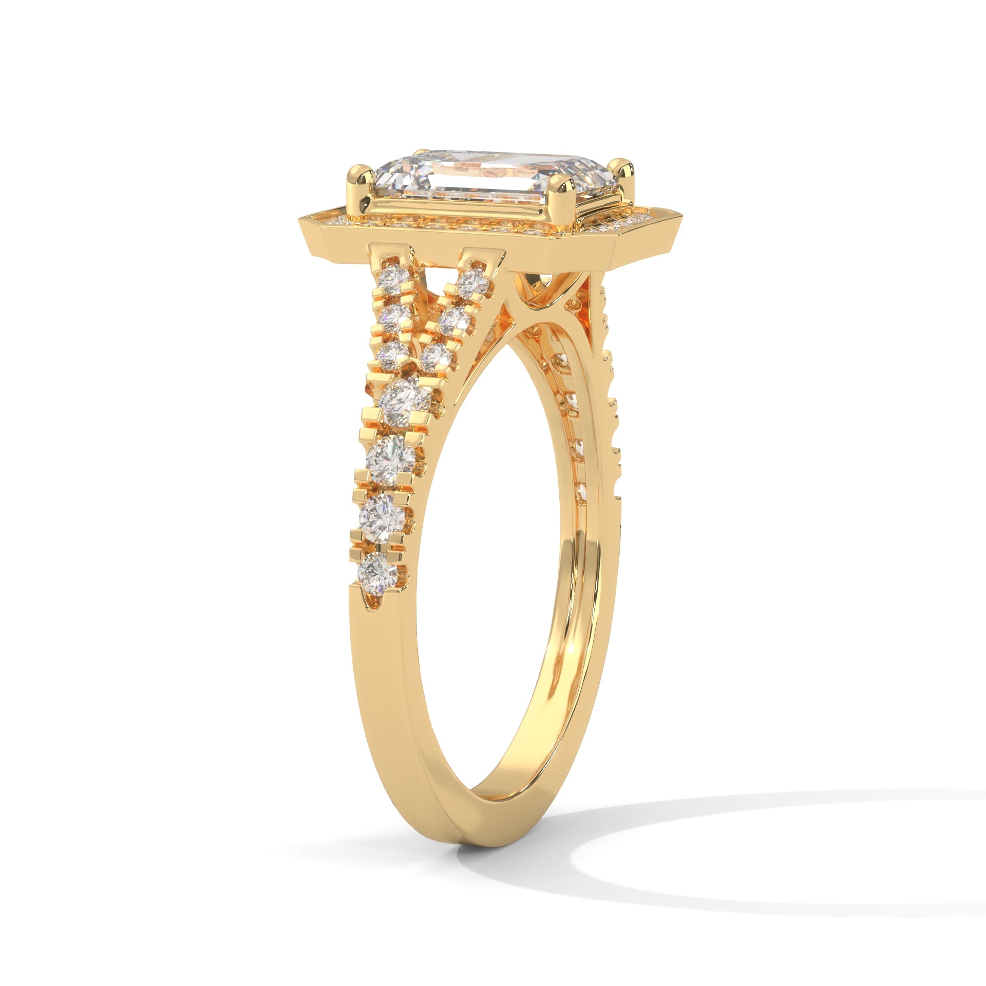 The Regal Precision 1.85 CTW Emerald-Cut Diamond Engagement Ring | 14K/18K Gold