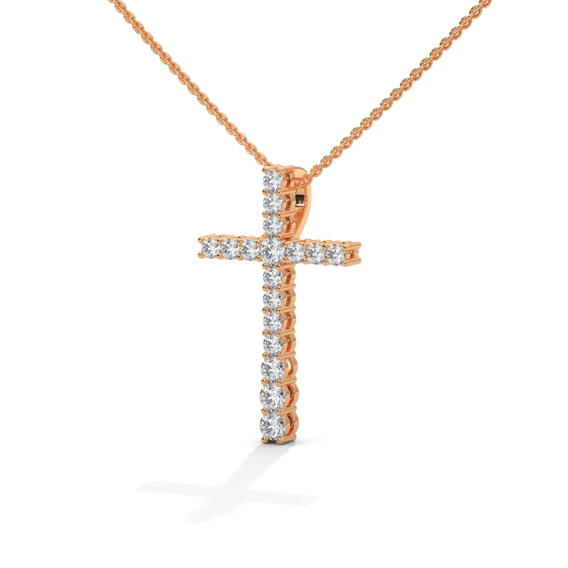 Divine Radiance Diamond Cross Pendant – 14K Gold | 0.48 CTW