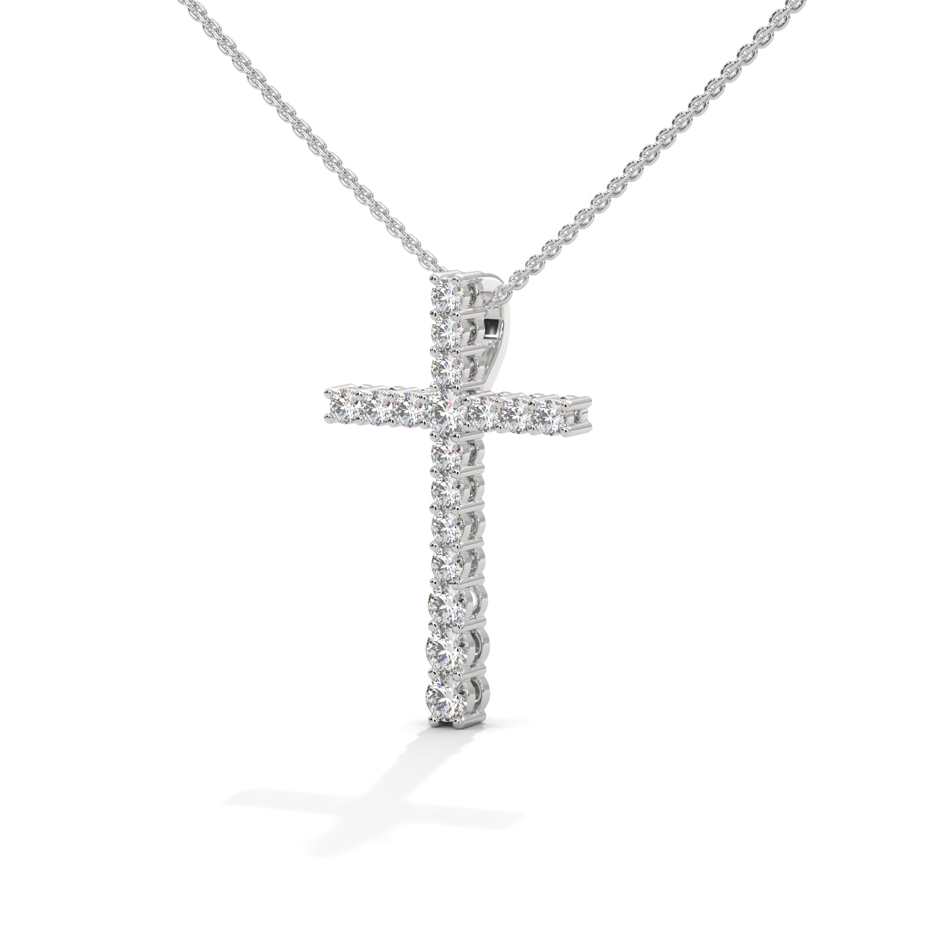 Divine Radiance Diamond Cross Pendant – 14K Gold | 0.48 CTW