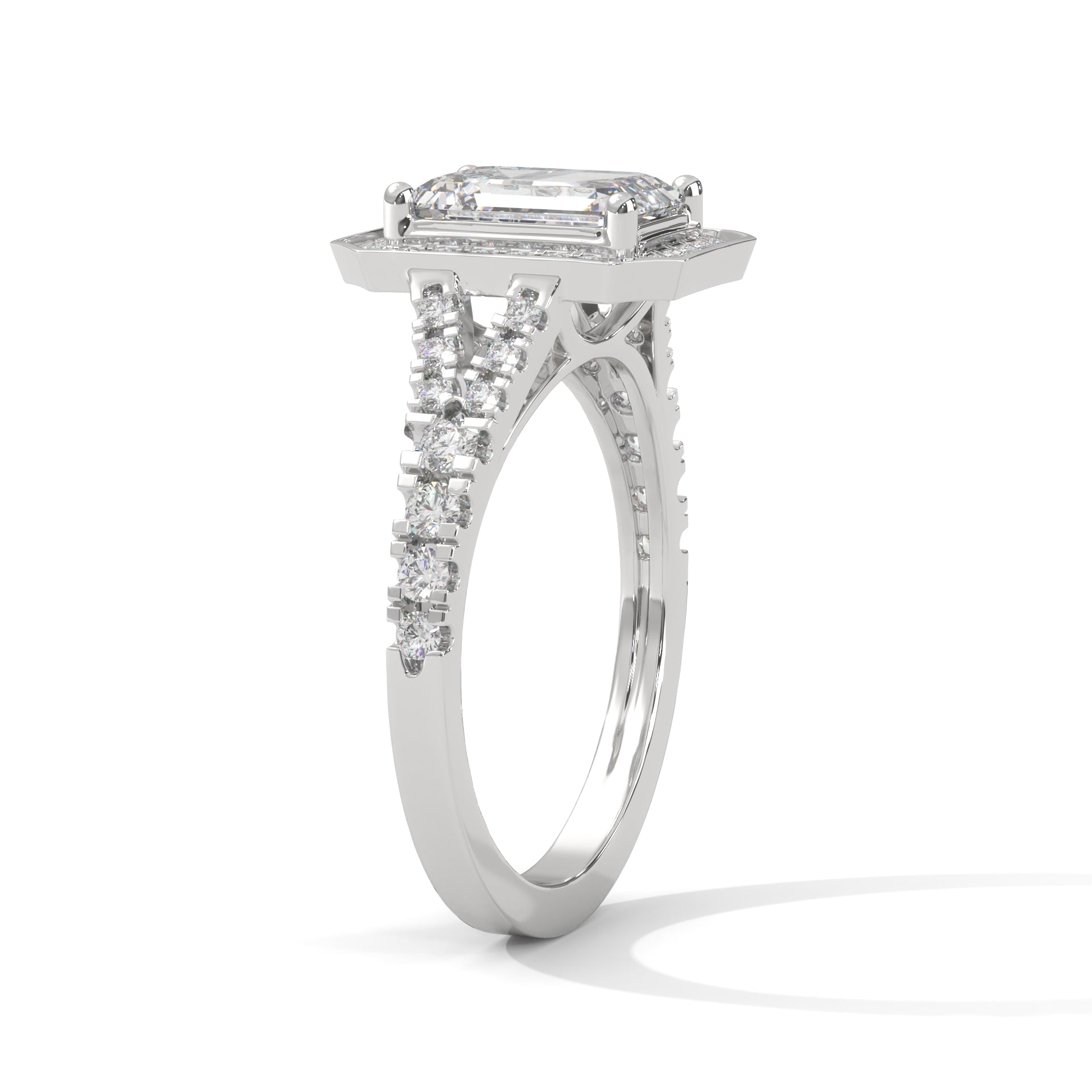 The Regal Precision 1.85 CTW Emerald-Cut Diamond Engagement Ring | 14K/18K Gold