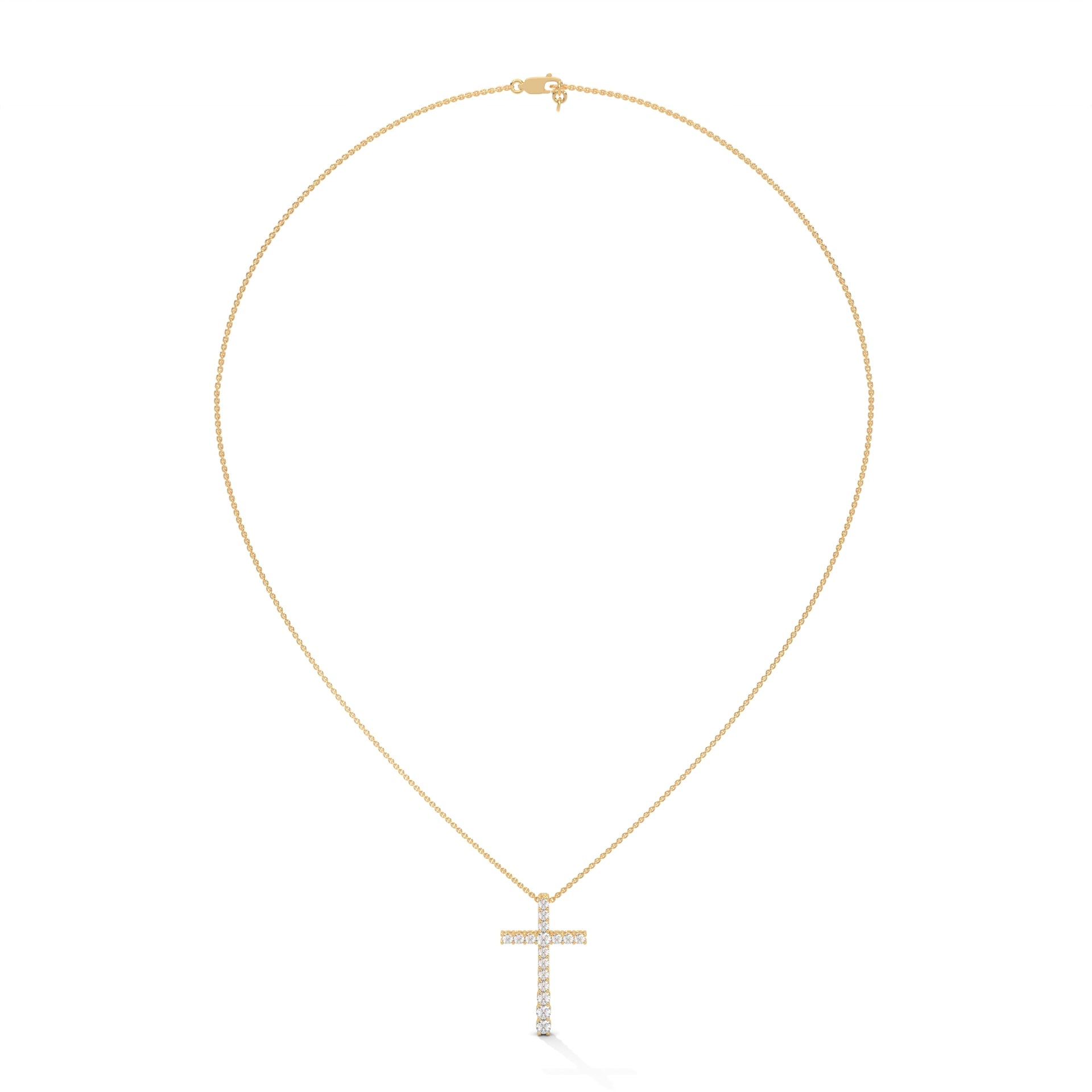 Divine Radiance Diamond Cross Pendant – 14K Gold | 0.48 CTW