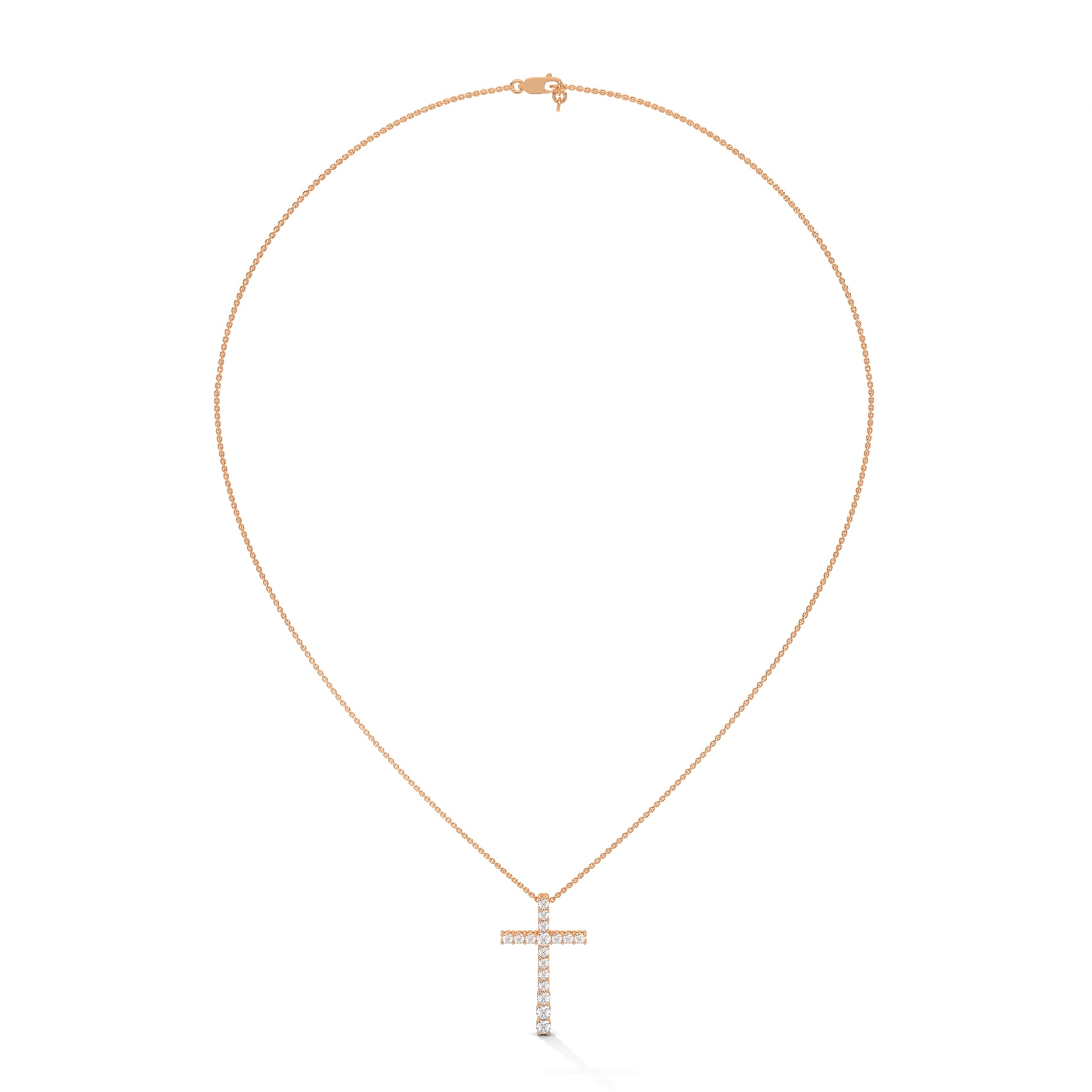 Divine Radiance Diamond Cross Pendant – 14K Gold | 0.48 CTW