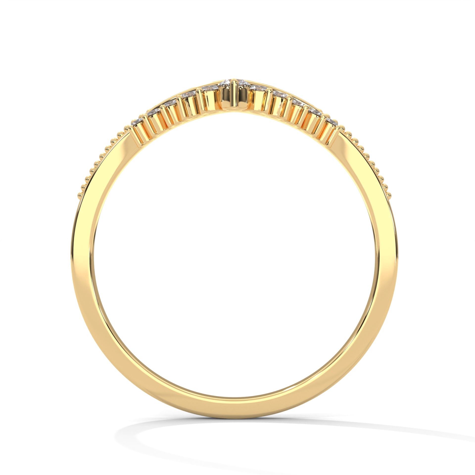 Vintage Round Lab-Grown Diamond Gold Wedding Band | 0.15 CTW