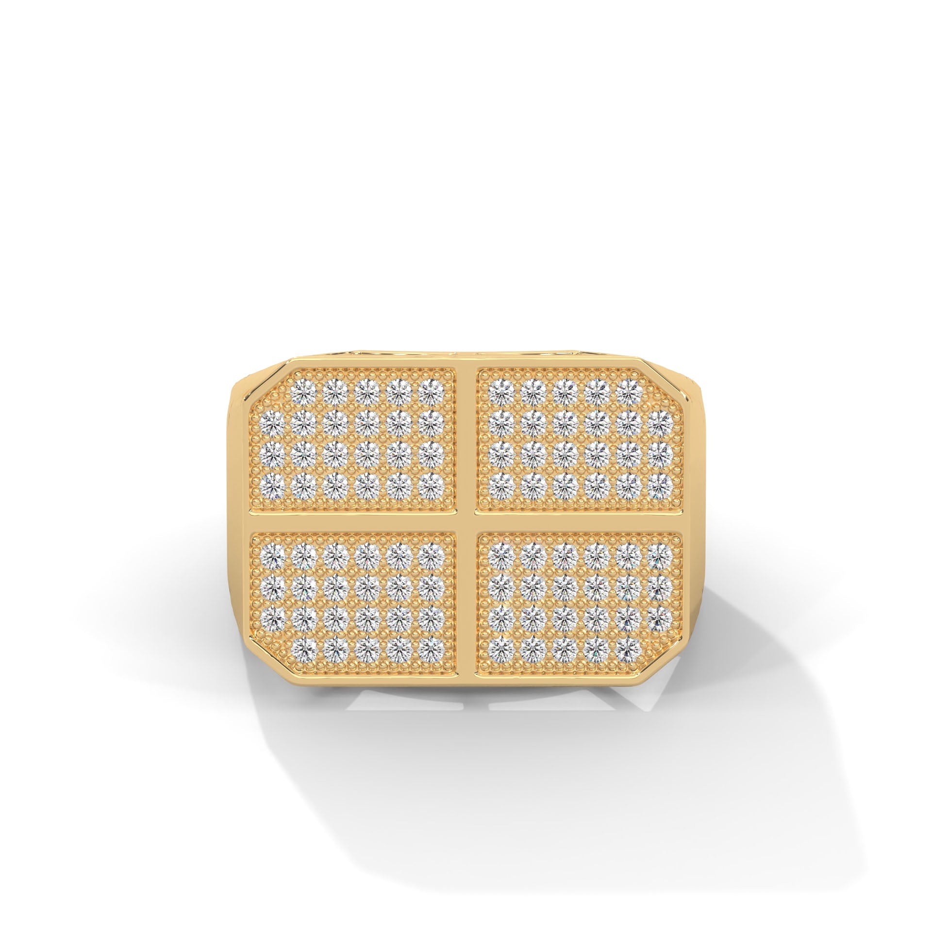 Legacy 0.92 CTW Round Lab-Grown Diamond Quad-Panel Men's Ring