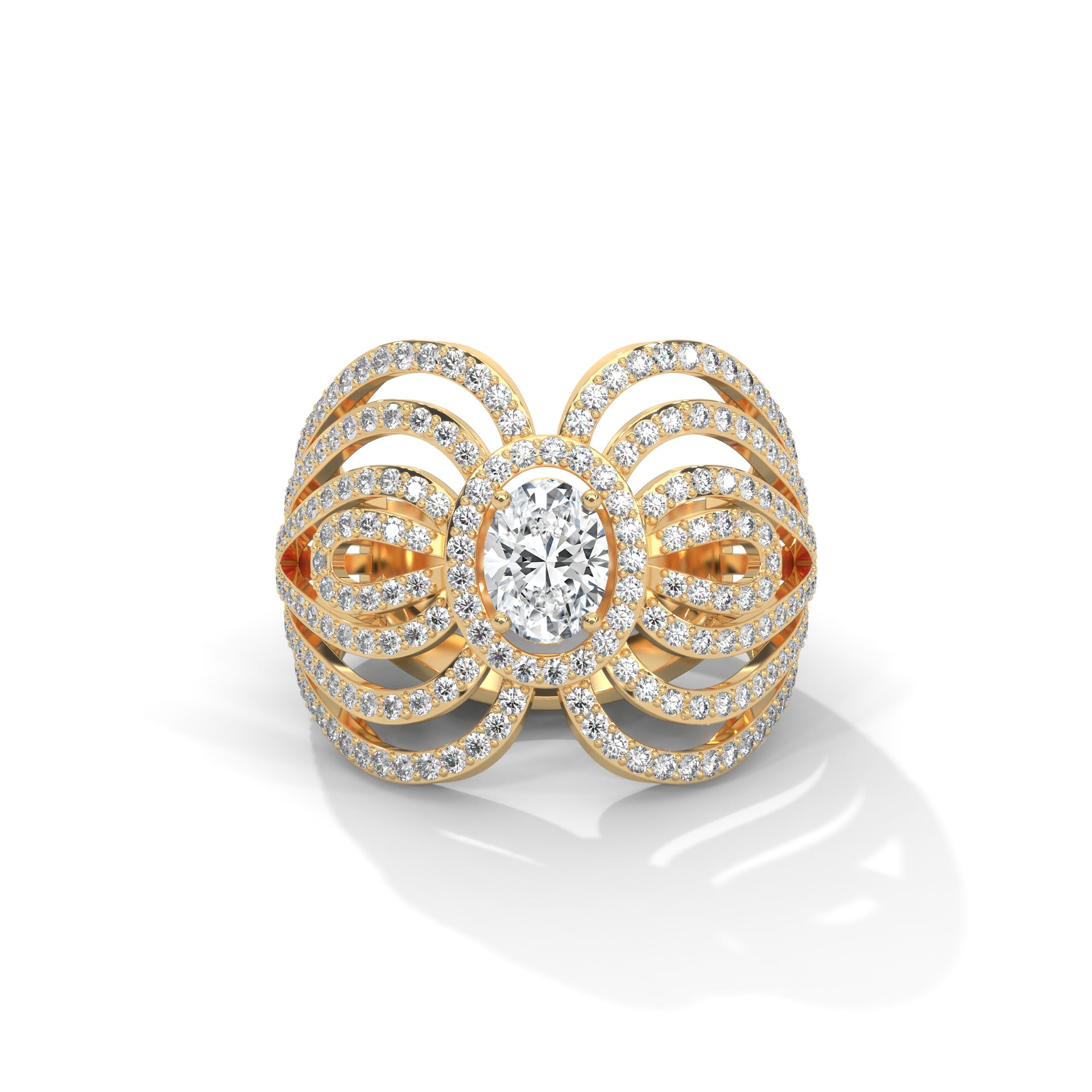 Aurelia 1.74 CTW Oval & Round Lab-Grown Diamond Ring