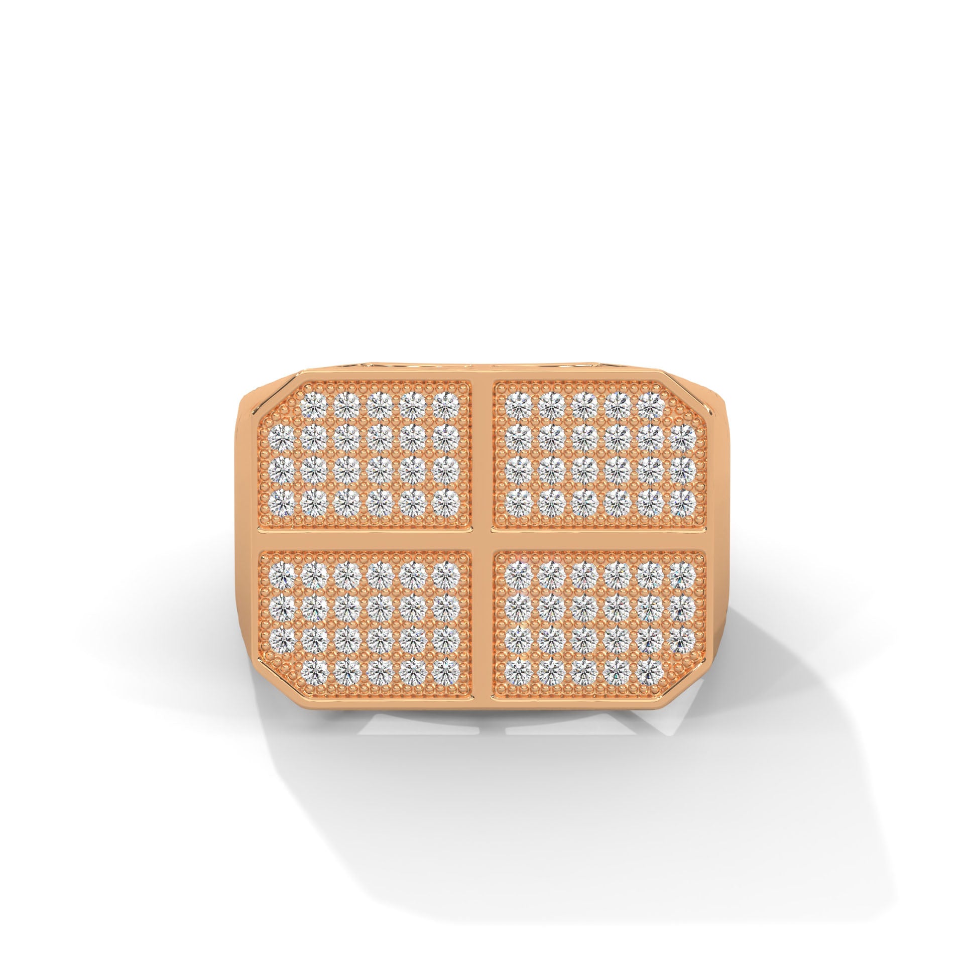 Legacy 0.92 CTW Round Lab-Grown Diamond Quad-Panel Men's Ring