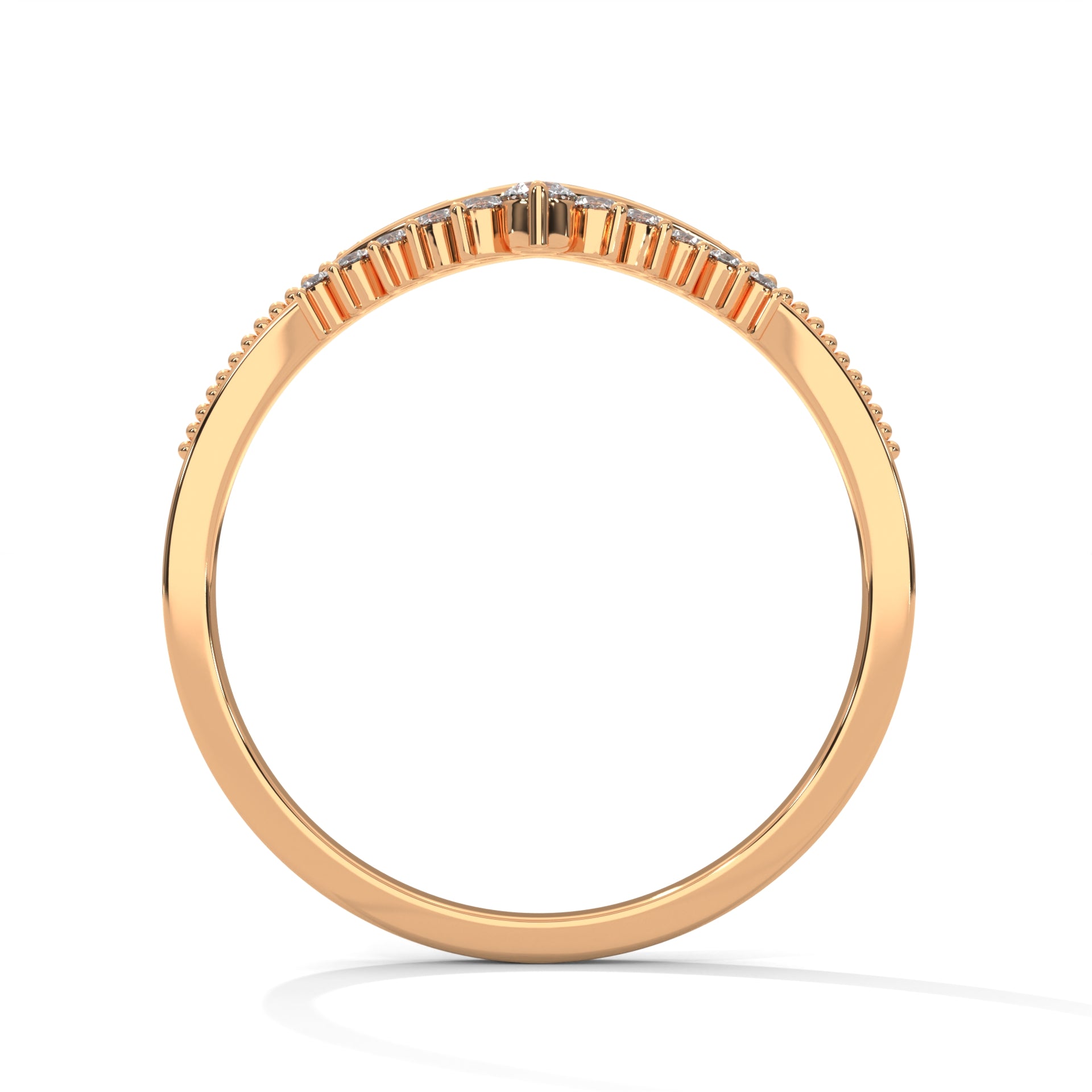 Vintage Round Lab-Grown Diamond Gold Wedding Band | 0.15 CTW