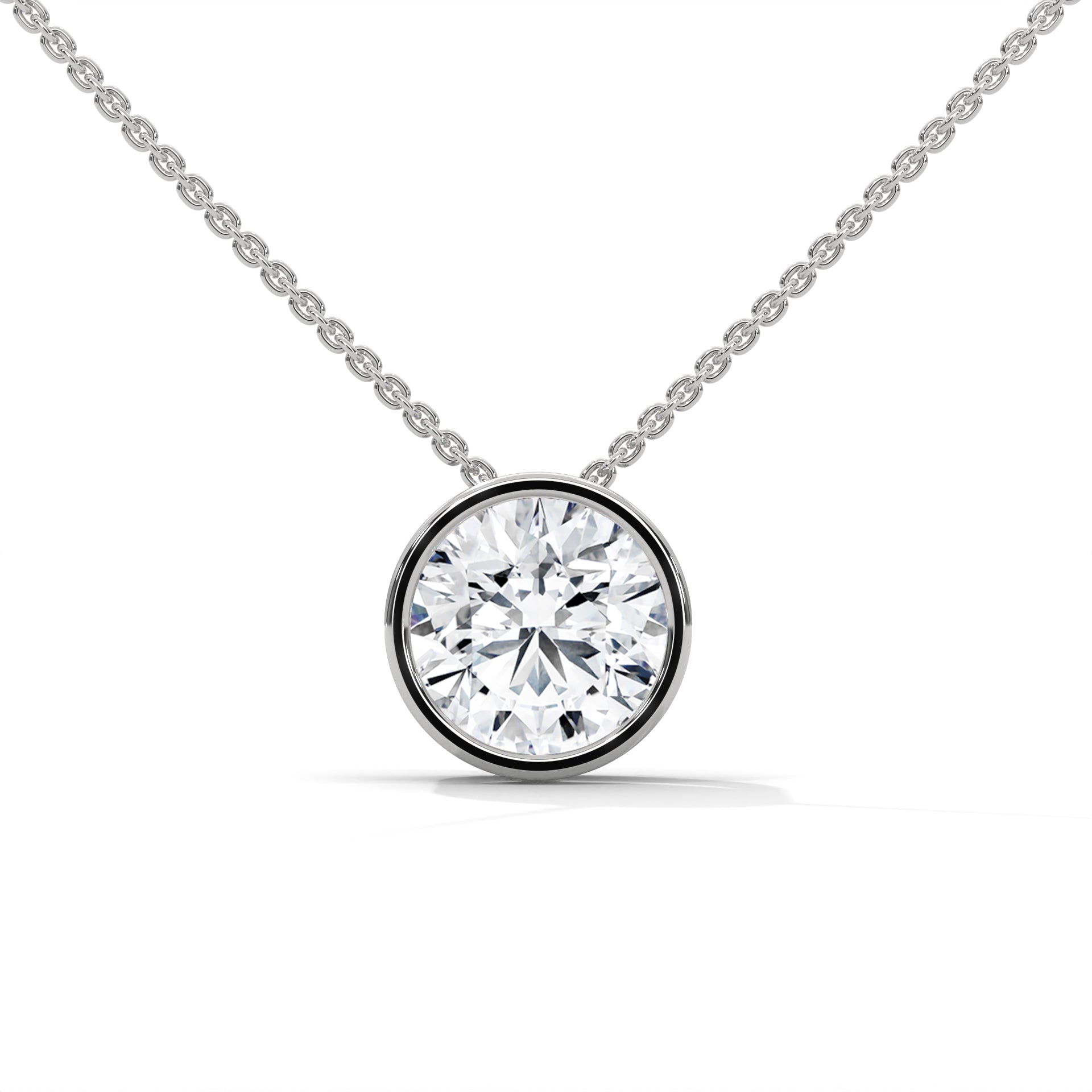 Eclipse Radiance Round-Cut Diamond Pendant Necklace 2.00ct | 14K Gold |16”&18” Chain