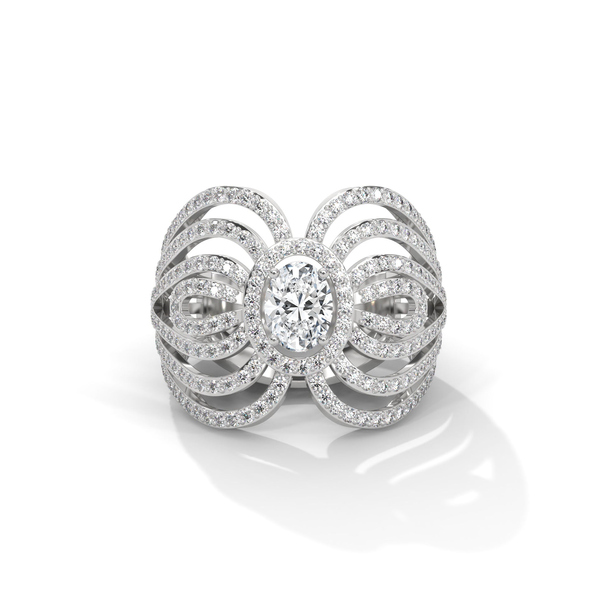 Aurelia 1.74 CTW Oval & Round Lab-Grown Diamond Ring