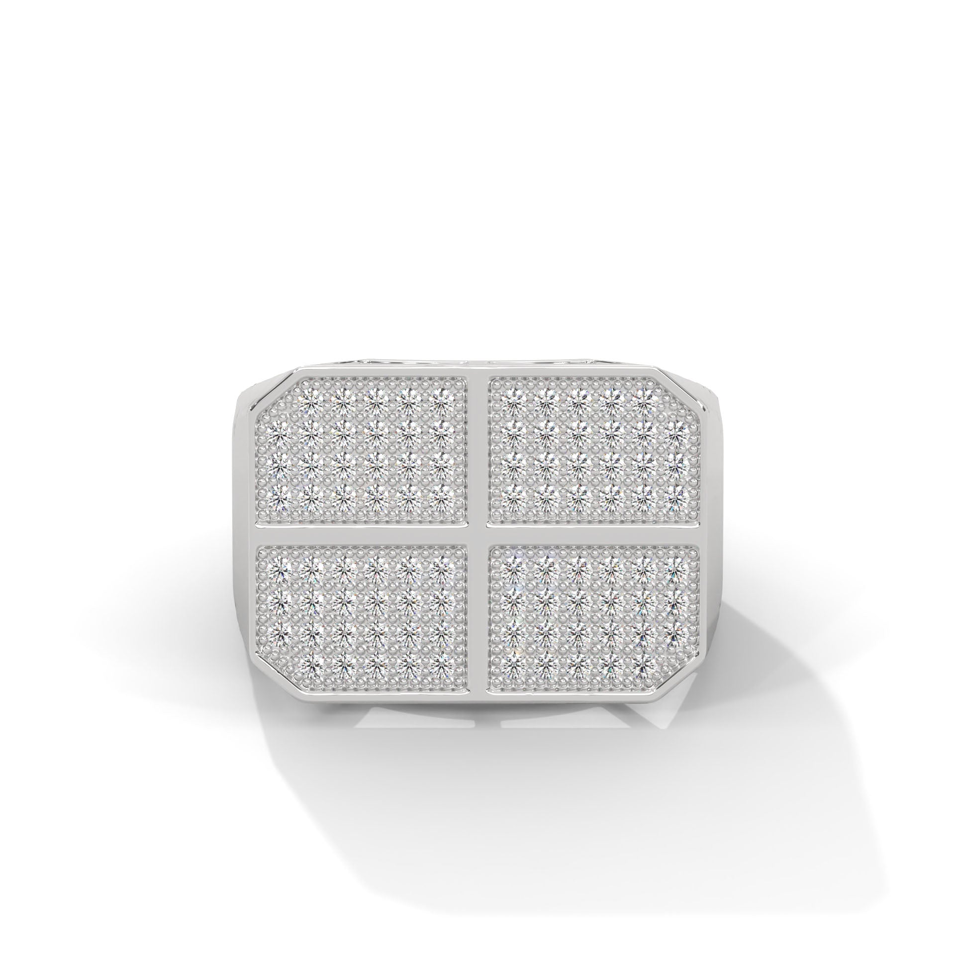 Legacy 0.92 CTW Round Lab-Grown Diamond Quad-Panel Men's Ring