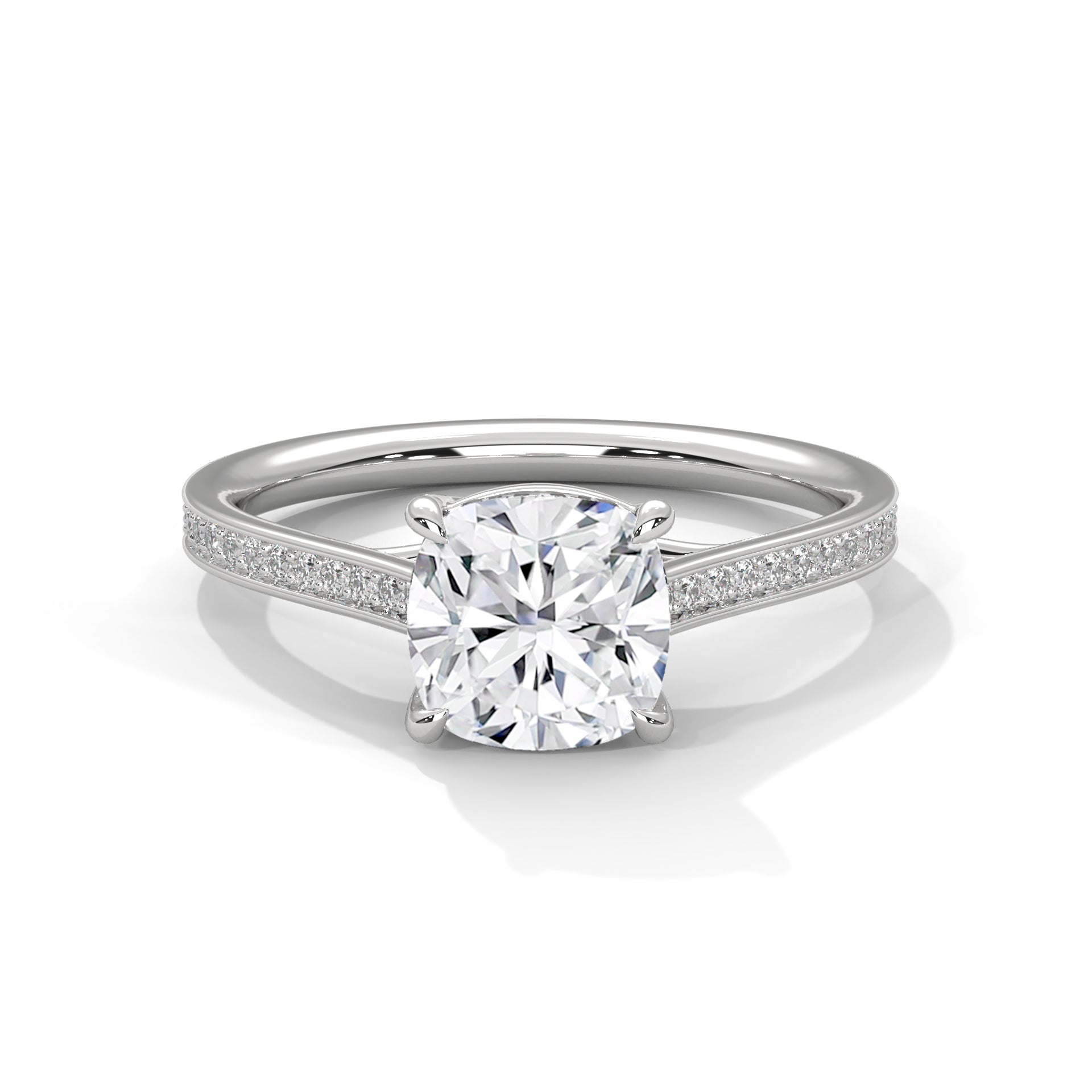 Melia 1.5ct Cushion Lab-Grown Diamond Pave Engagement Ring | 1.62 CTW