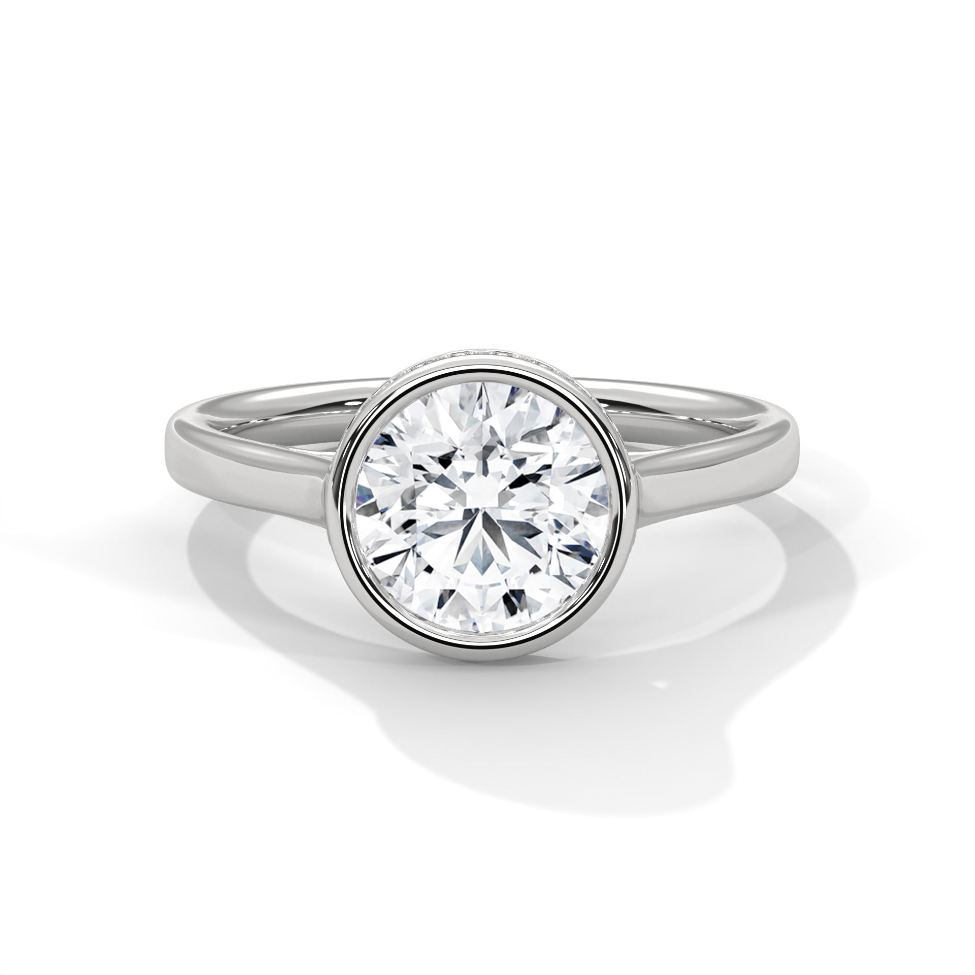 Celestia 2.14 CTW Round-Cut Diamond Bezel-Set Ring | 14K & 18K Gold