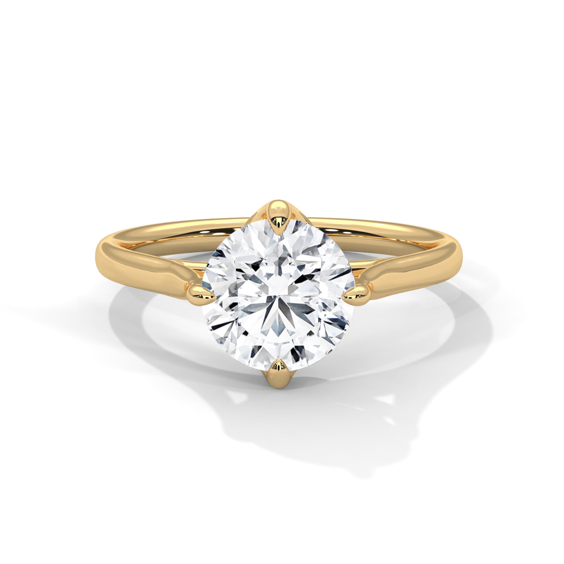 Cathedral-Setting 2 CTW Round-Cut Diamond Engagement Ring | 14K & 18K Gold