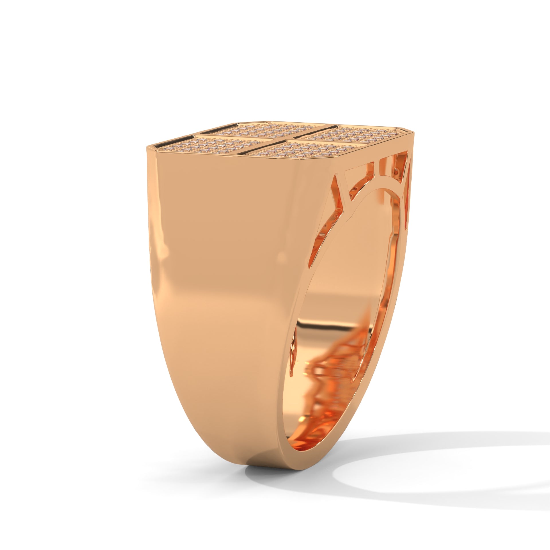 Legacy 0.92 CTW Round Lab-Grown Diamond Quad-Panel Men's Ring