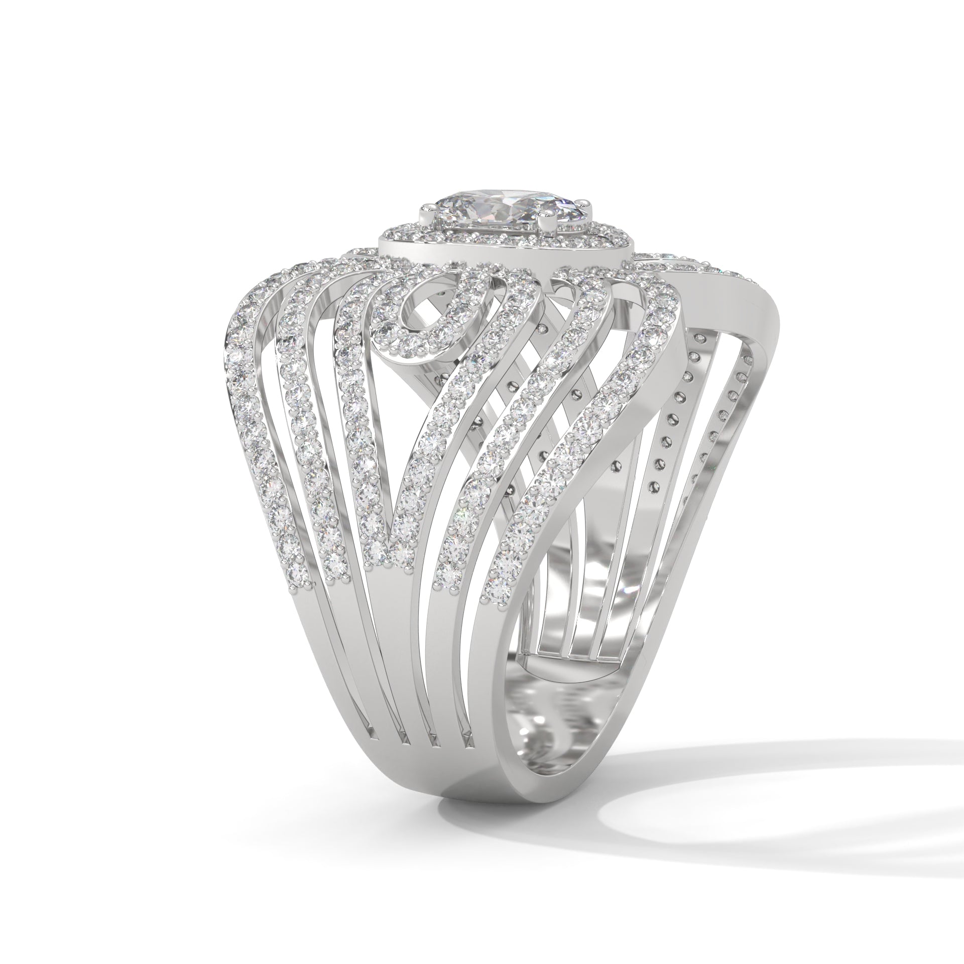 Aurelia 1.74 CTW Oval & Round Lab-Grown Diamond Ring