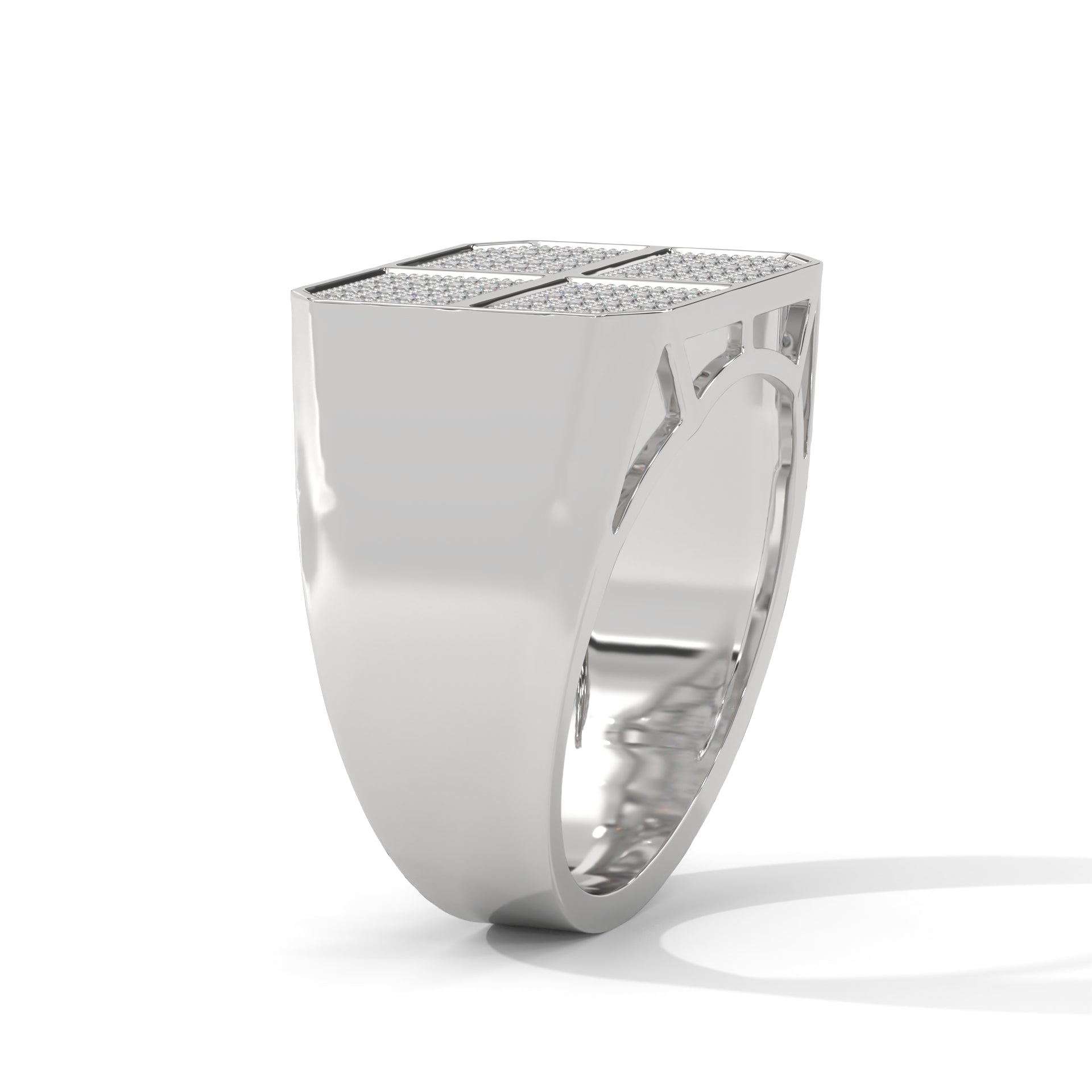 Legacy 0.92 CTW Round Lab-Grown Diamond Quad-Panel Men's Ring