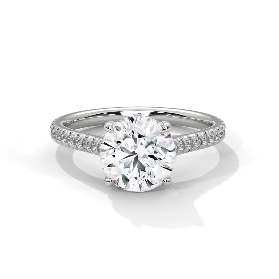 Lustrous Grace 1 CT Round-Cut Lab Grown Diamond Pave Ring | 1.22 CTW