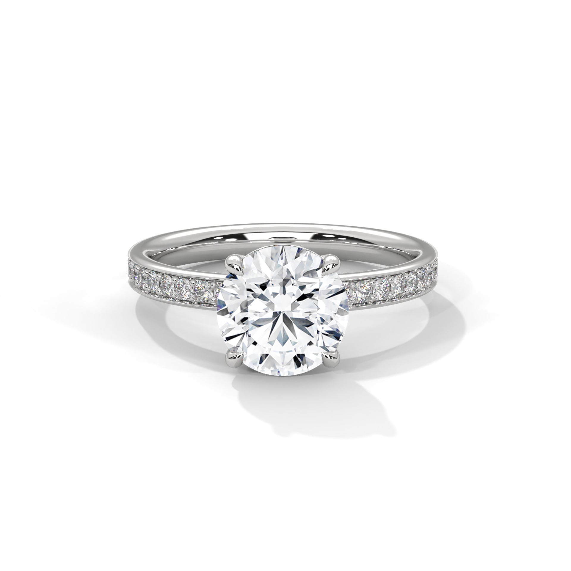 Lustrous Charm 1.5 CT Round-Cut Lab Grown Diamond Pave Ring | 1.96 CTW