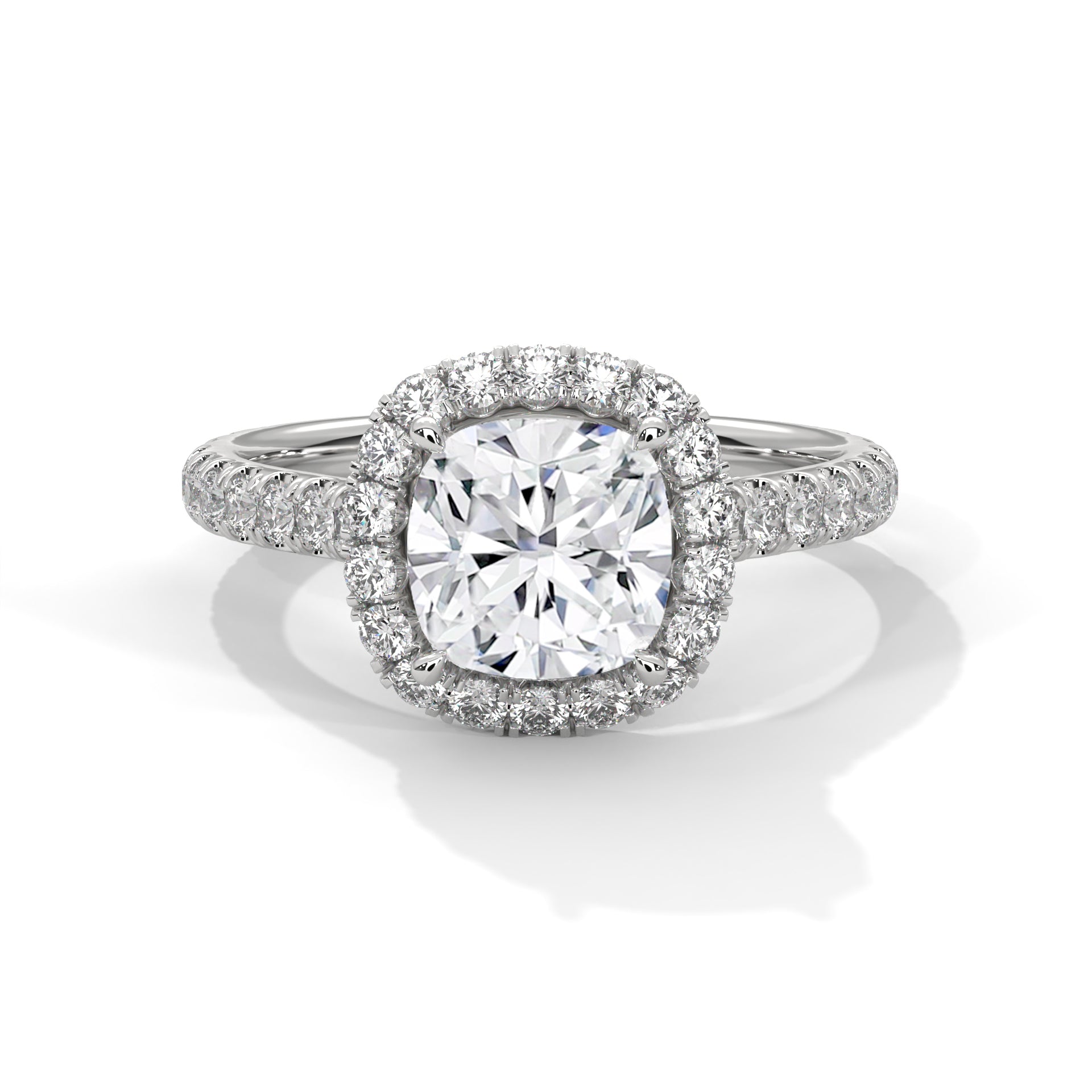 Glimmer 3CT Cushion Lab-Grown Diamond Engagement Ring | 3.61 CTW