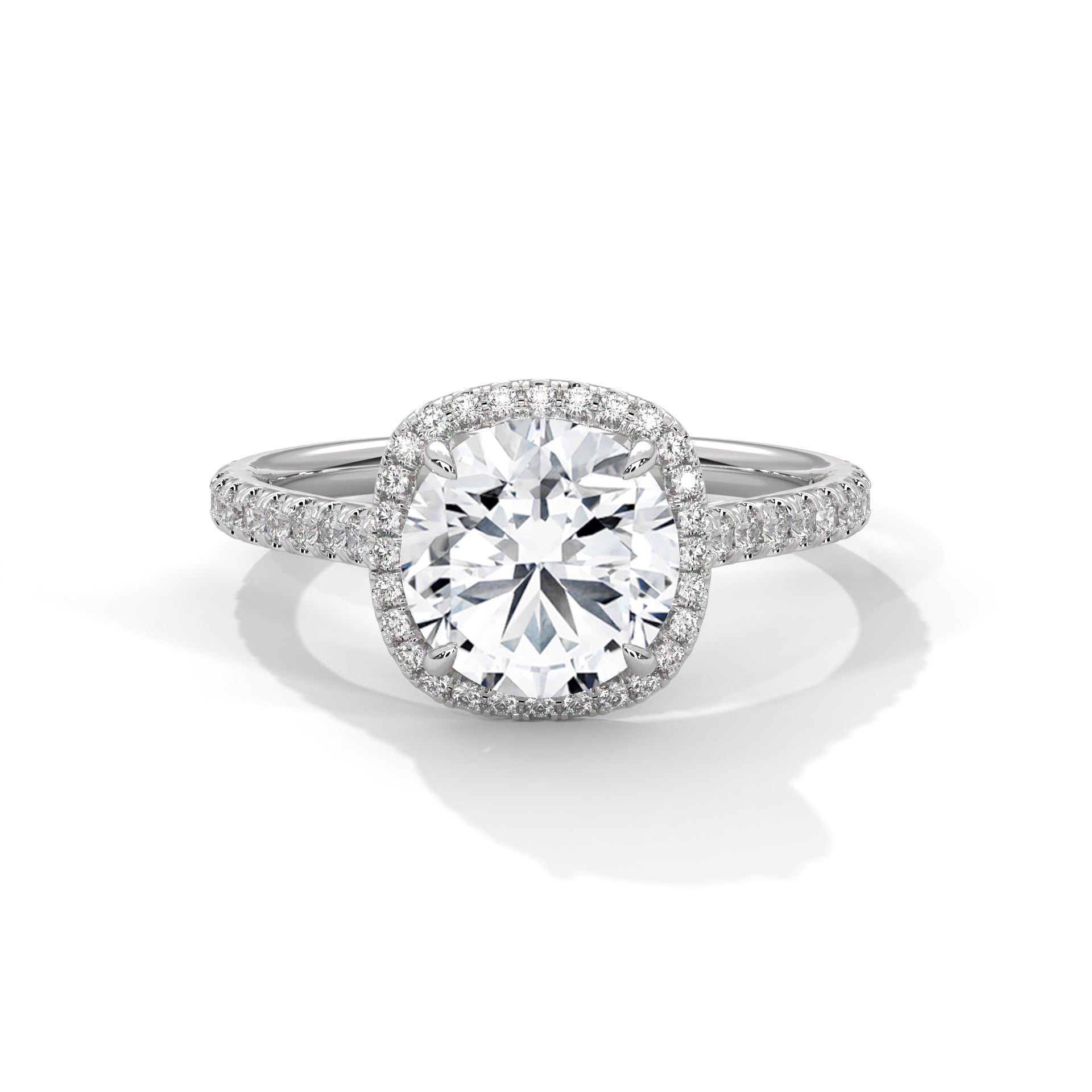 Seraphina Glow 1.5 CT Lab Grown Cushion-Cut Diamond Halo Ring | 1.86 CTW