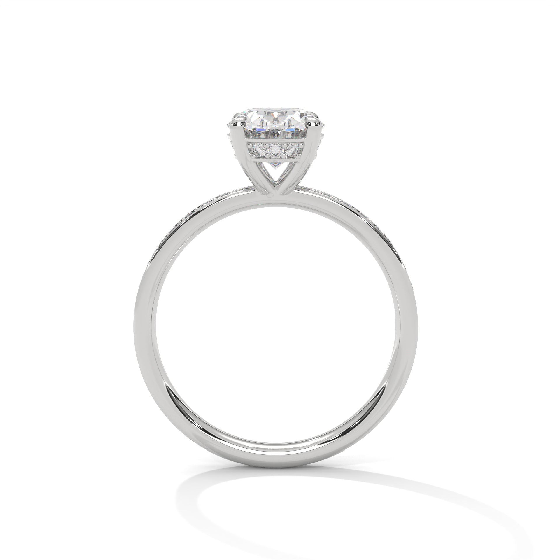 Brilliance 3 CT Oval-Cut Lab Grown Diamond Pave Ring | 3.46 CTW