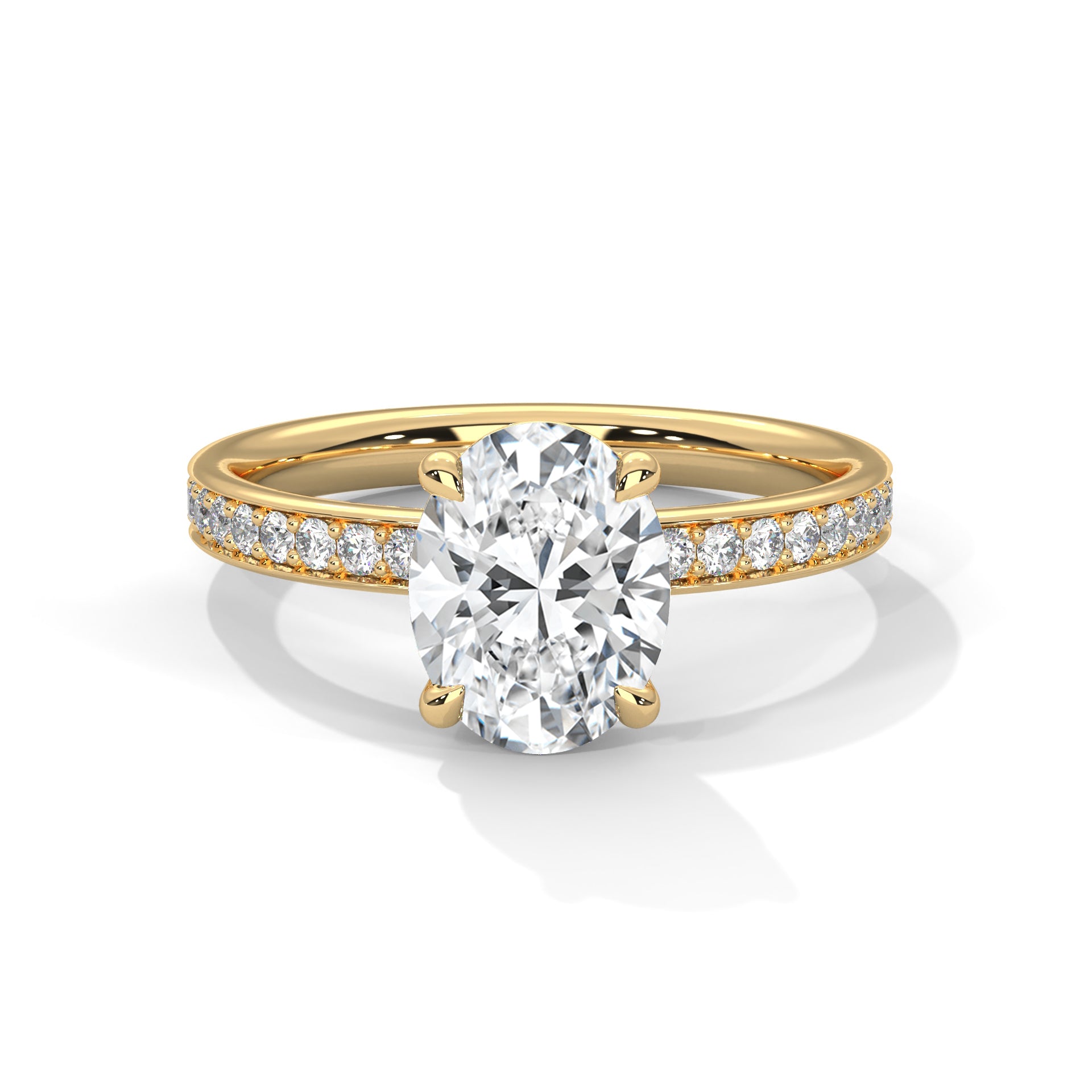Brilliance 3 CT Oval-Cut Lab Grown Diamond Pave Ring | 3.46 CTW