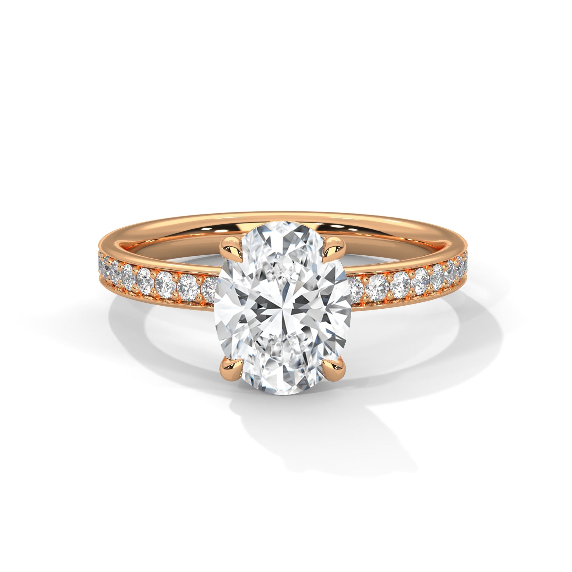Brilliance 3 CT Oval-Cut Lab Grown Diamond Pave Ring | 3.46 CTW