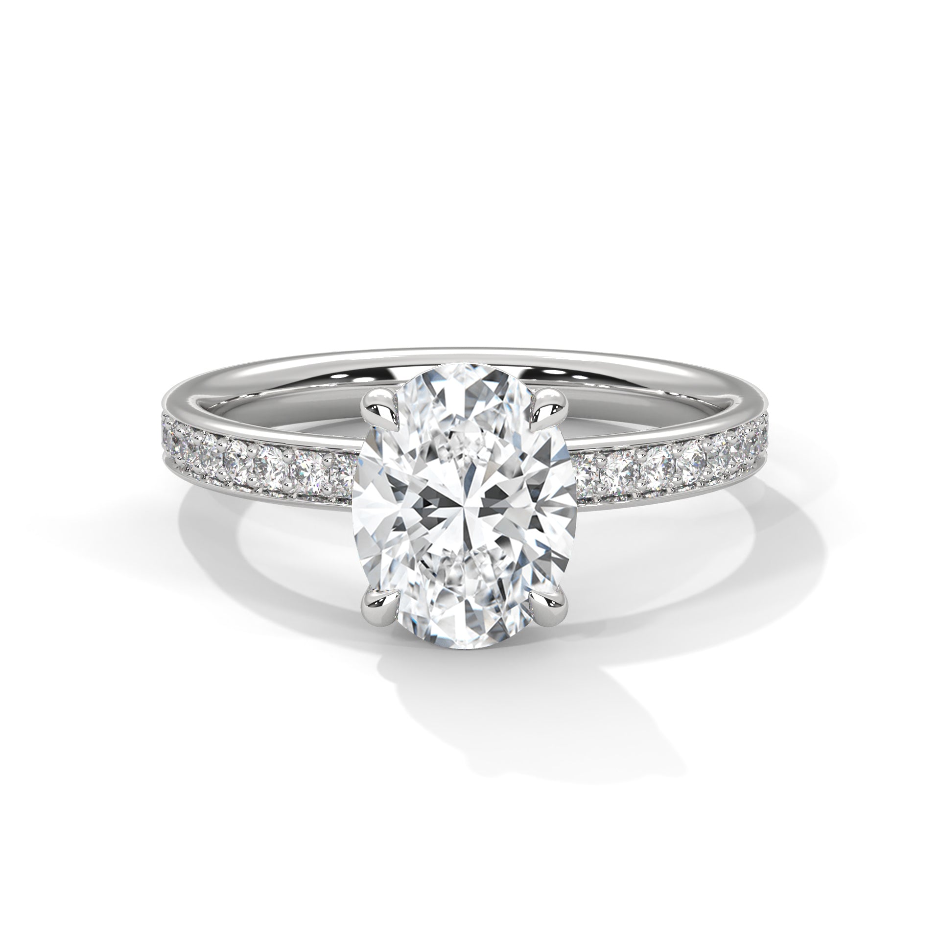 Brilliance 3 CT Oval-Cut Lab Grown Diamond Pave Ring | 3.46 CTW
