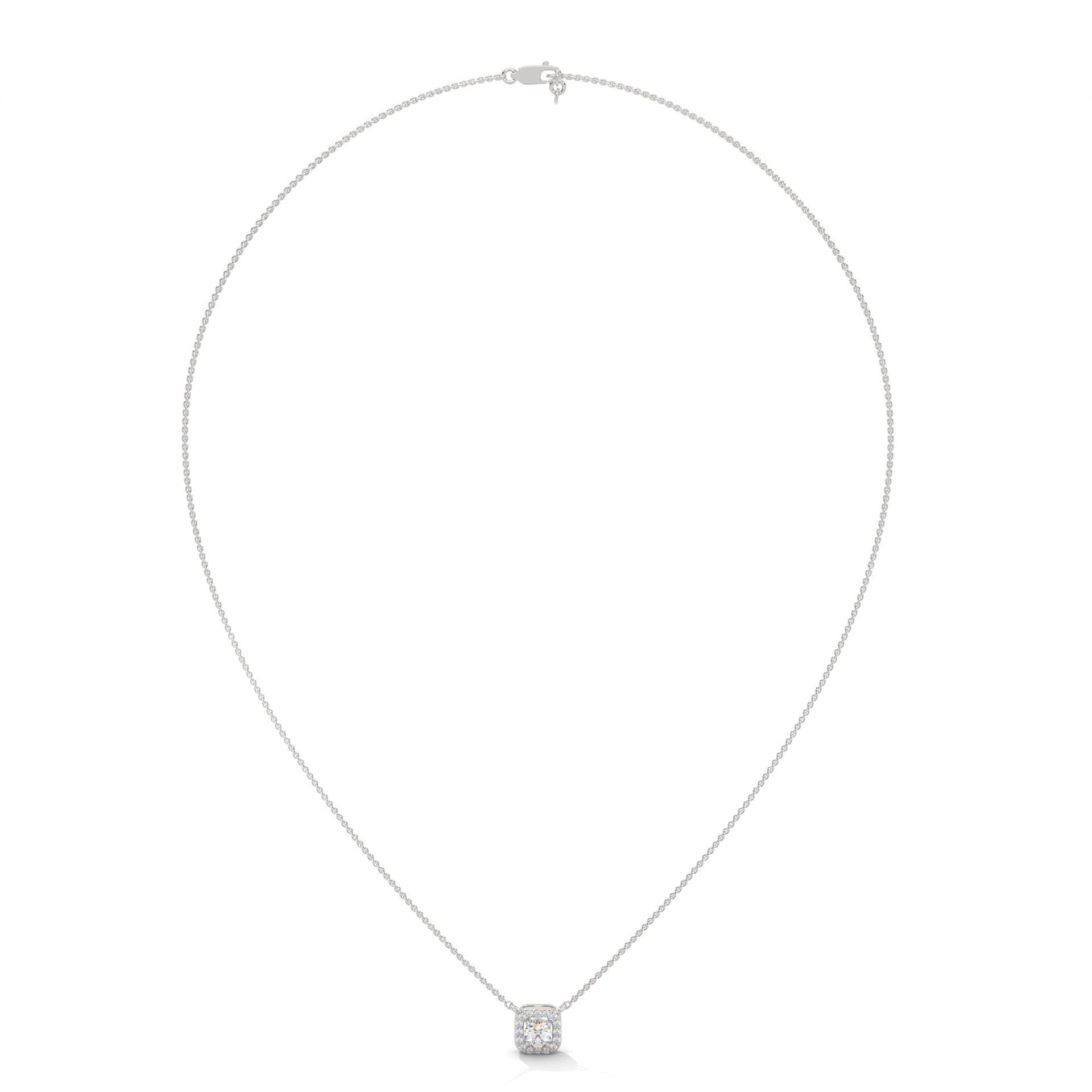 Timeless Halo: 14K Gold Round-Cut Diamond Halo Pendant Necklace | 0.33CTW