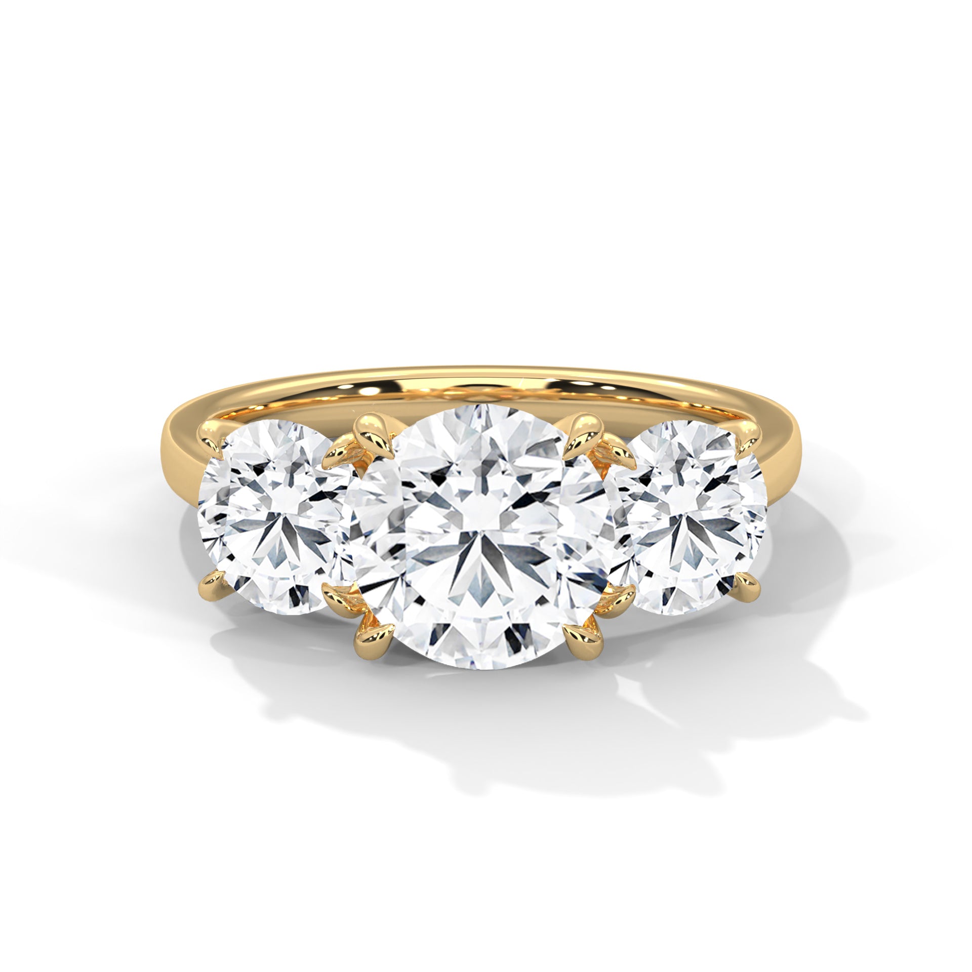Pave 1.5ct Round Lab-Grown Diamond Three-Stone Engagement Ring | 3 CTW