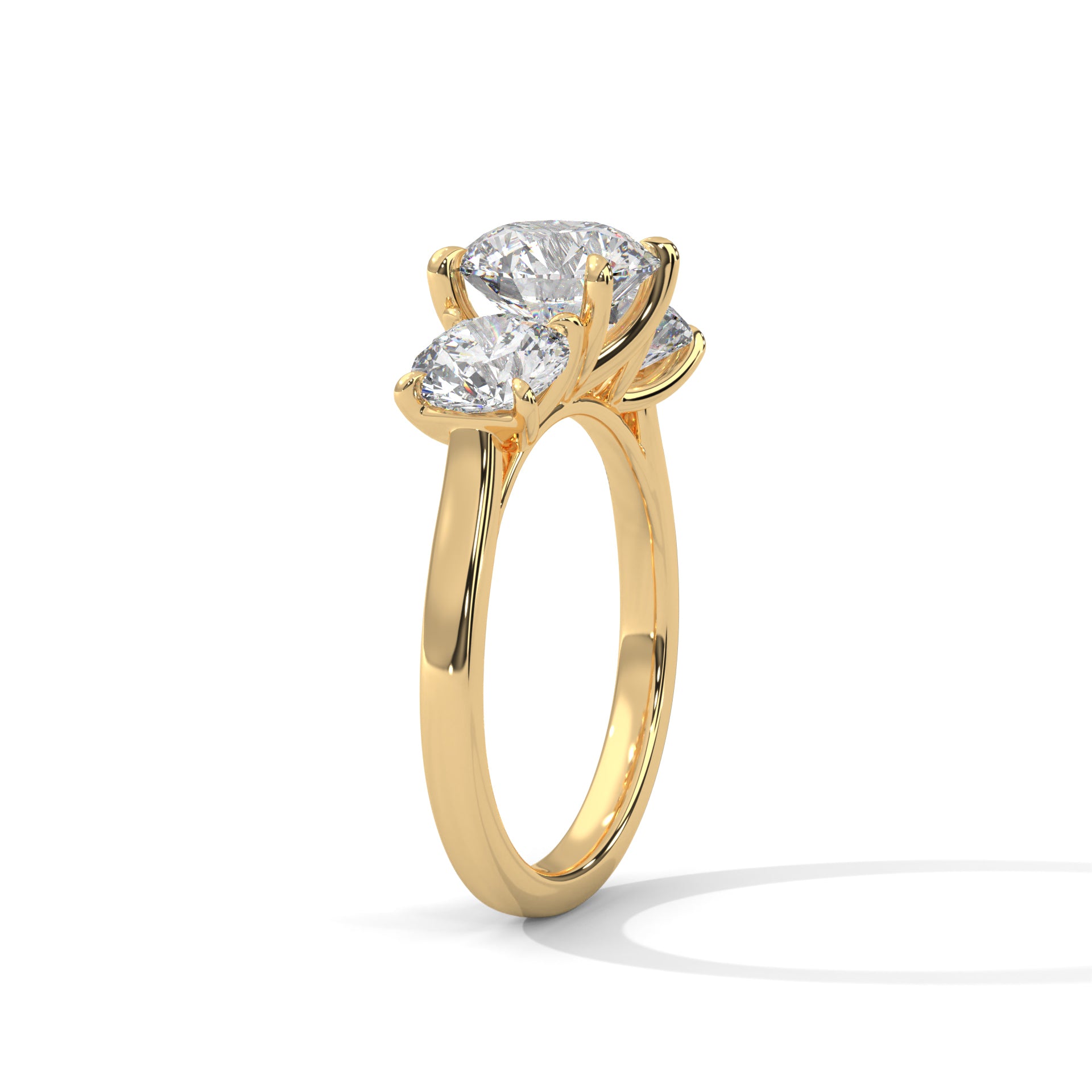 Pave 1.5ct Round Lab-Grown Diamond Three-Stone Engagement Ring | 3 CTW