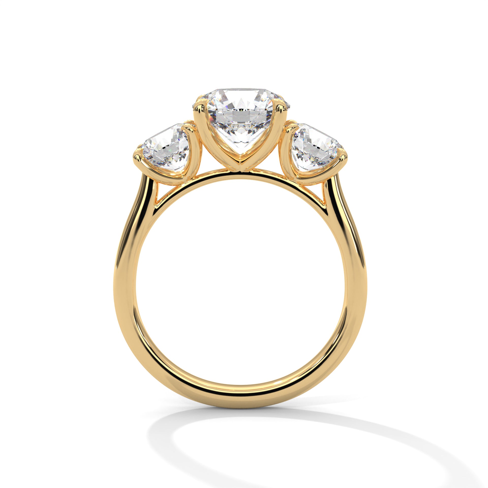 Pave 1.5ct Round Lab-Grown Diamond Three-Stone Engagement Ring | 3 CTW